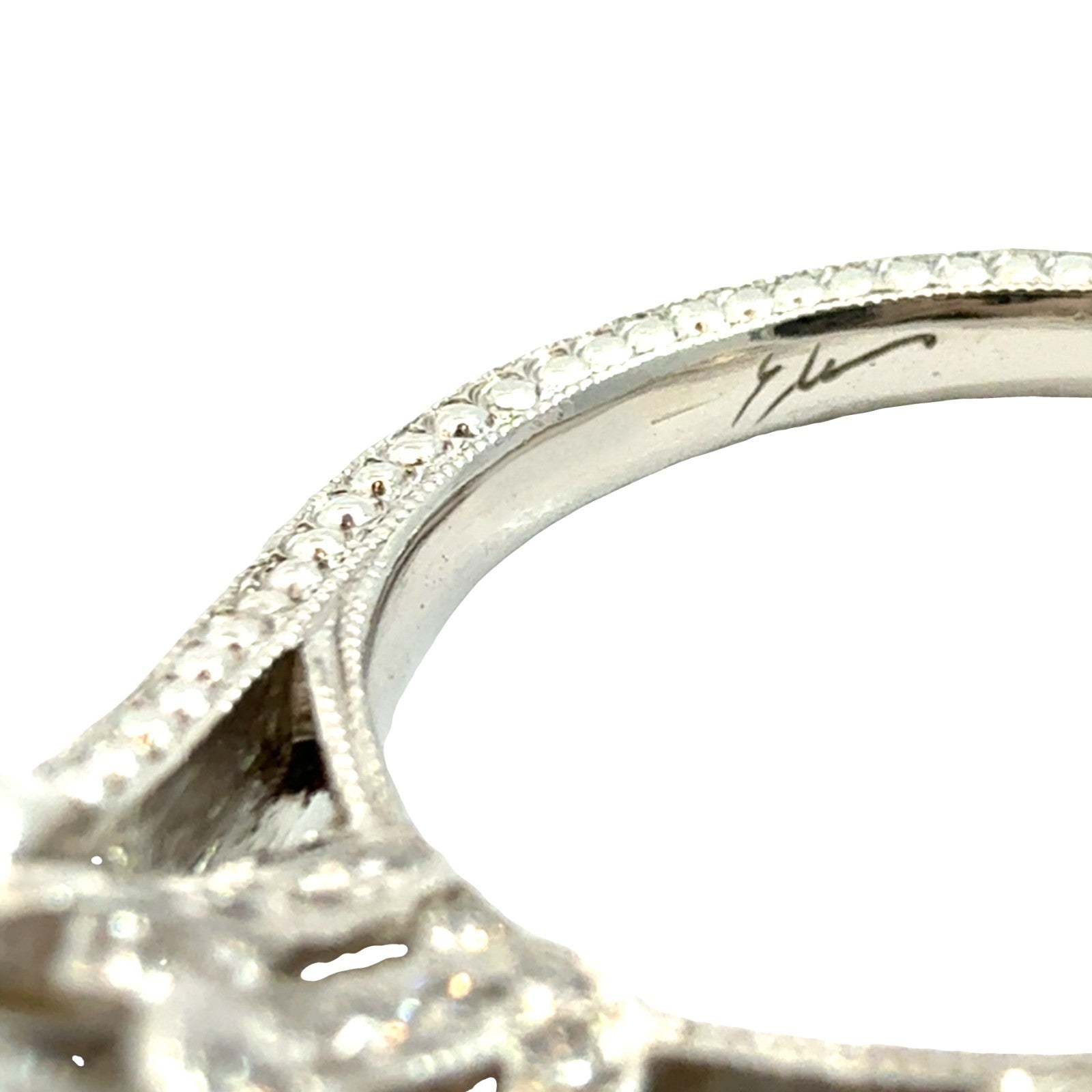 Platinum Pavé Split Shank Cushion-Cut 2.63cttw (2.01tcw) Diamond Engagement Ring7