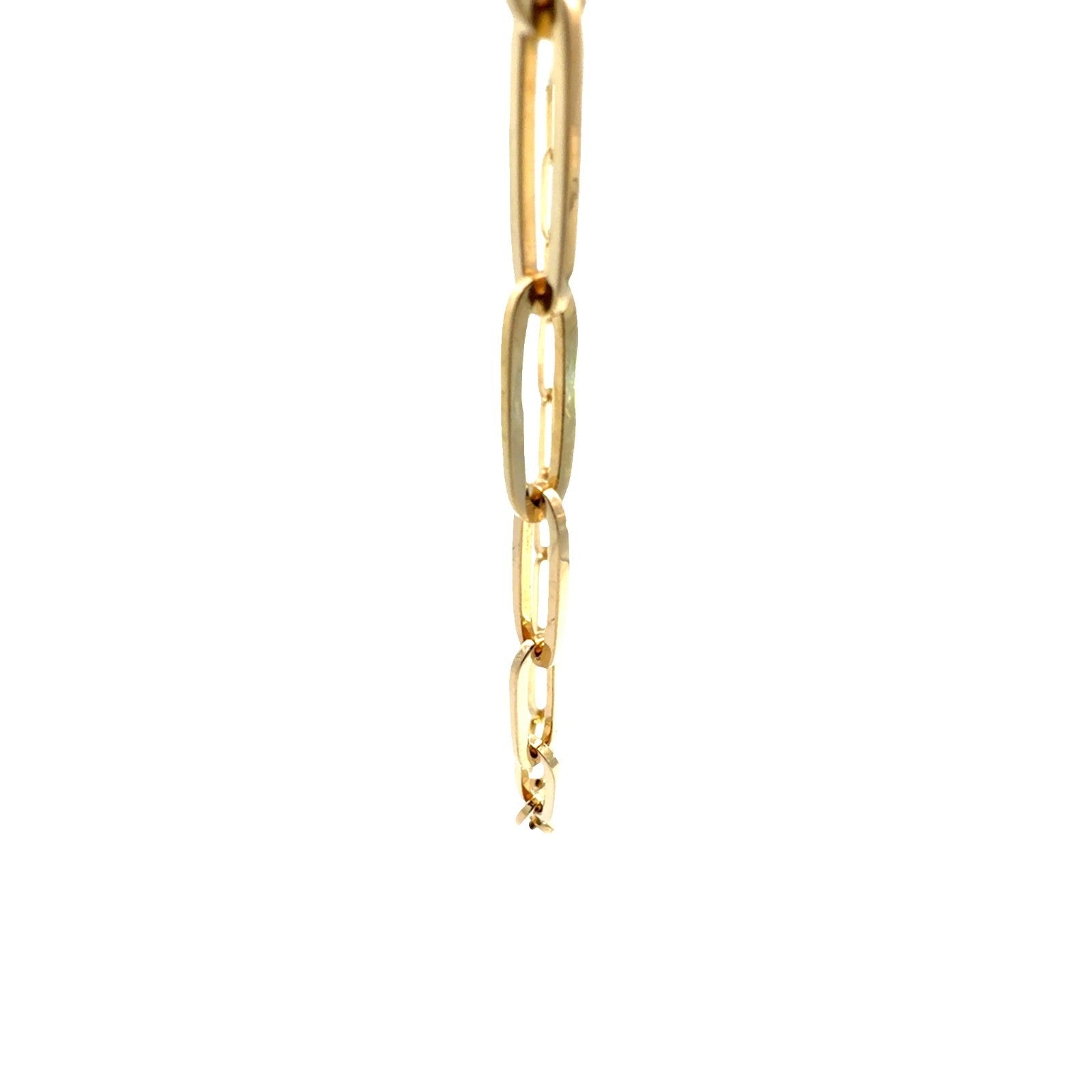 Estate 14k Yellow Gold Paperclip Chain Necklace 22"3