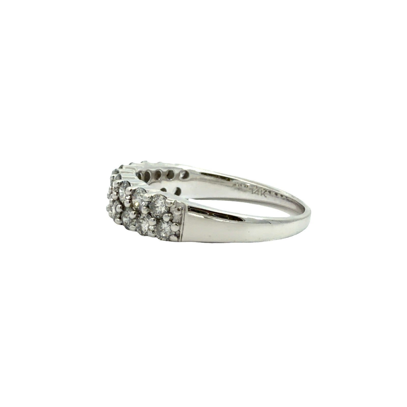 14k White Gold Double-Row 0.92cttw Diamond Band Ring Size 63