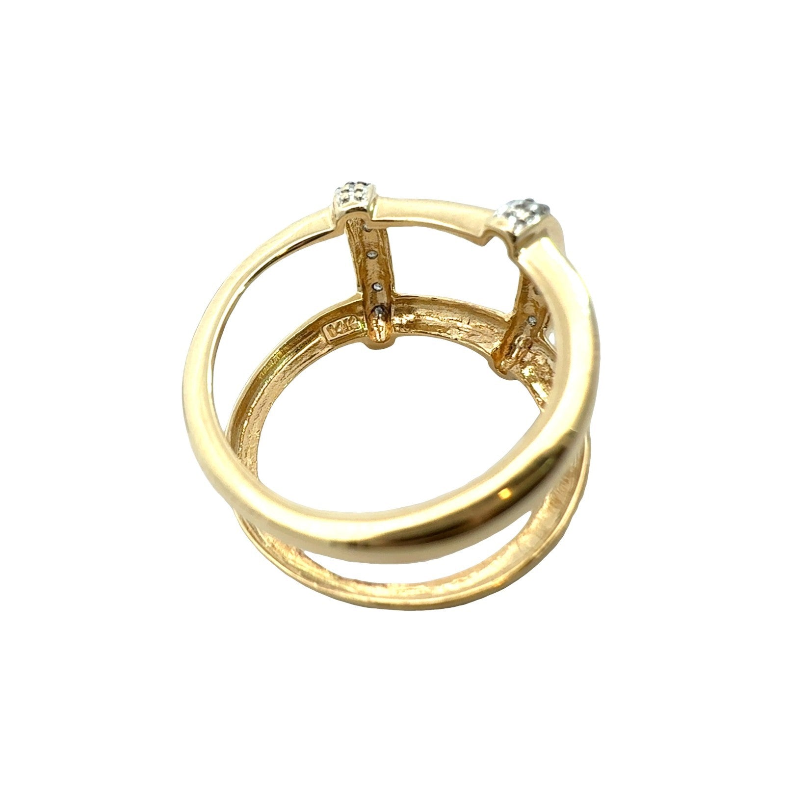 Vintage 14k Yellow Gold 0.07cttw Diamond and Interchangeable Jade Ring Set11