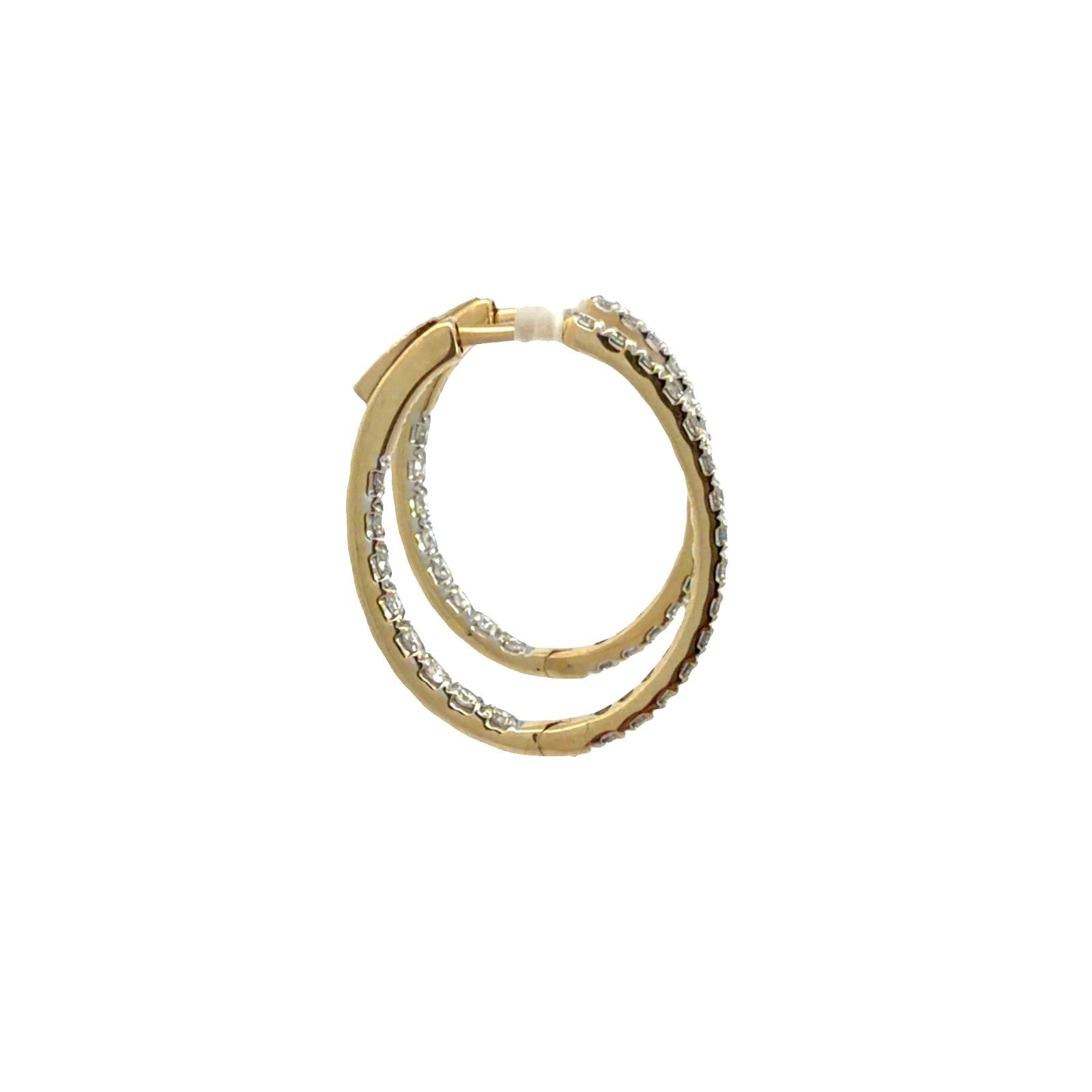 14k Yellow Gold Stamped and 0.92ctw Diamond Hoop Earrings2