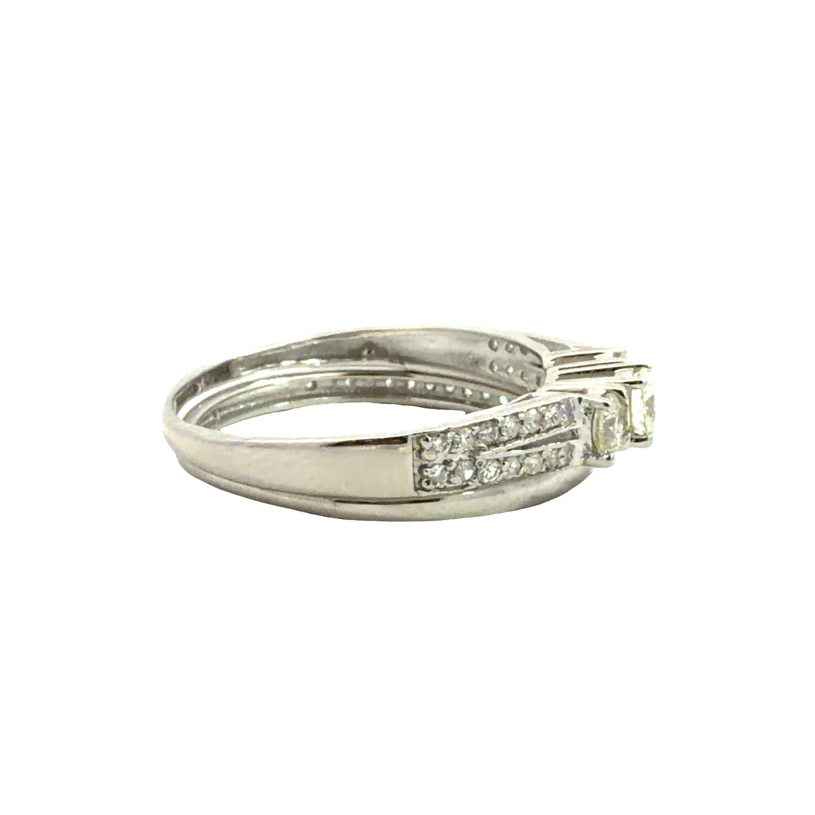 14k White Gold & 0.28cttw Diamond Bridal Ring Set Size 5.5 & 64
