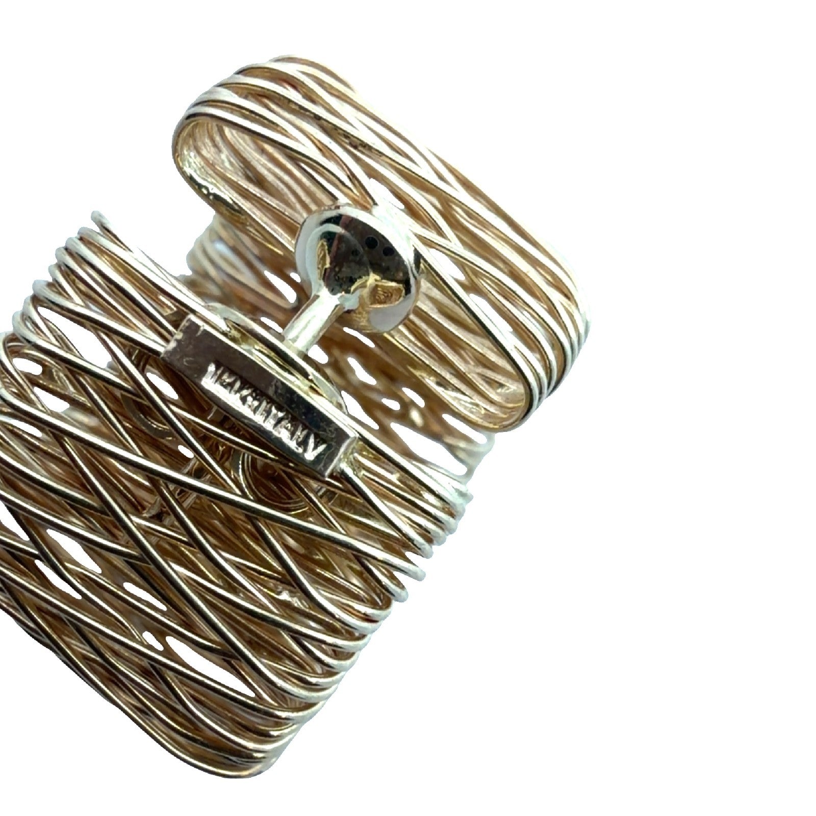 14k Yellow Gold Springy Woven Wire Wide Hoop Earrings3