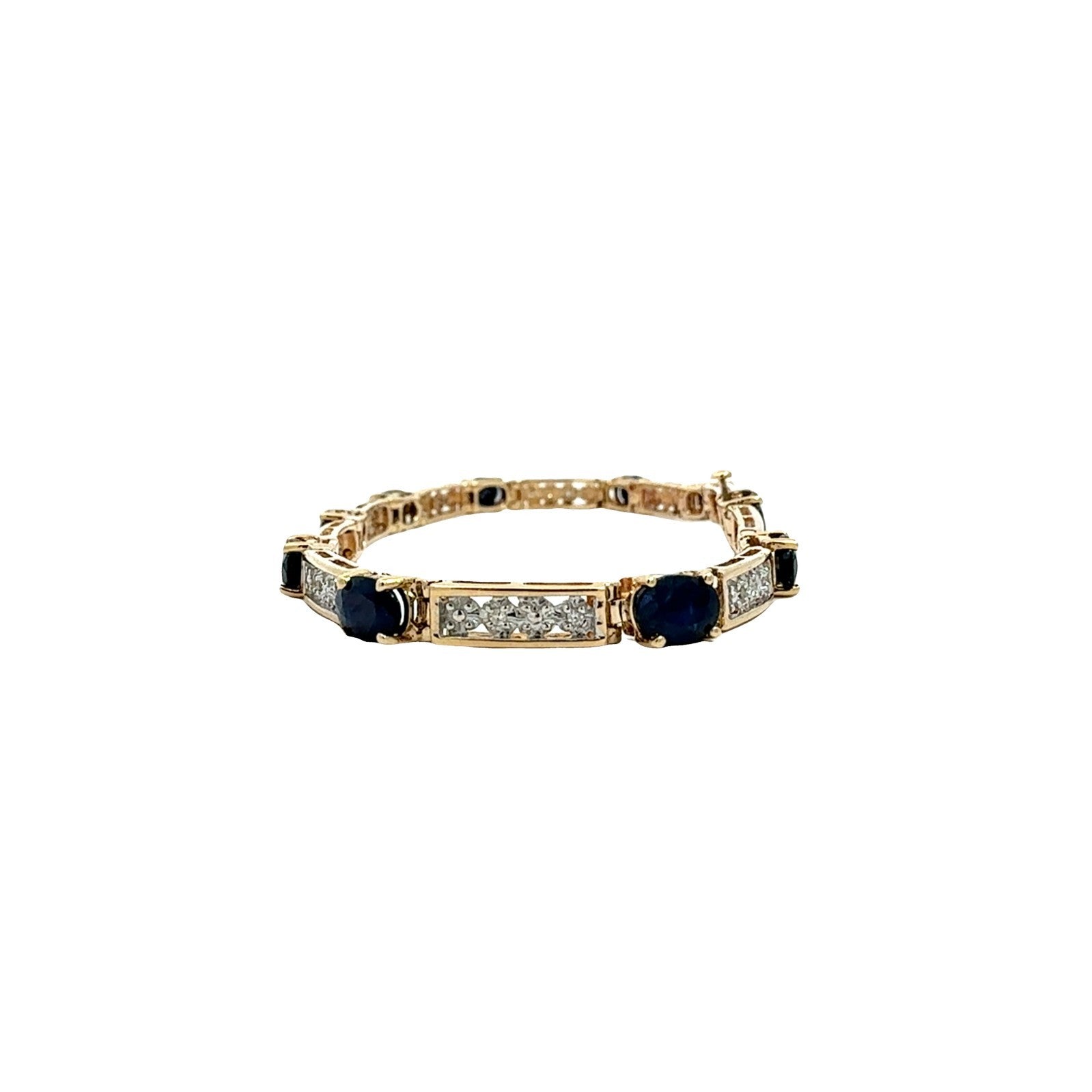 10k Yellow Gold 5.48cttw Sapphire and 0.13cttw Diamond Bracelet6