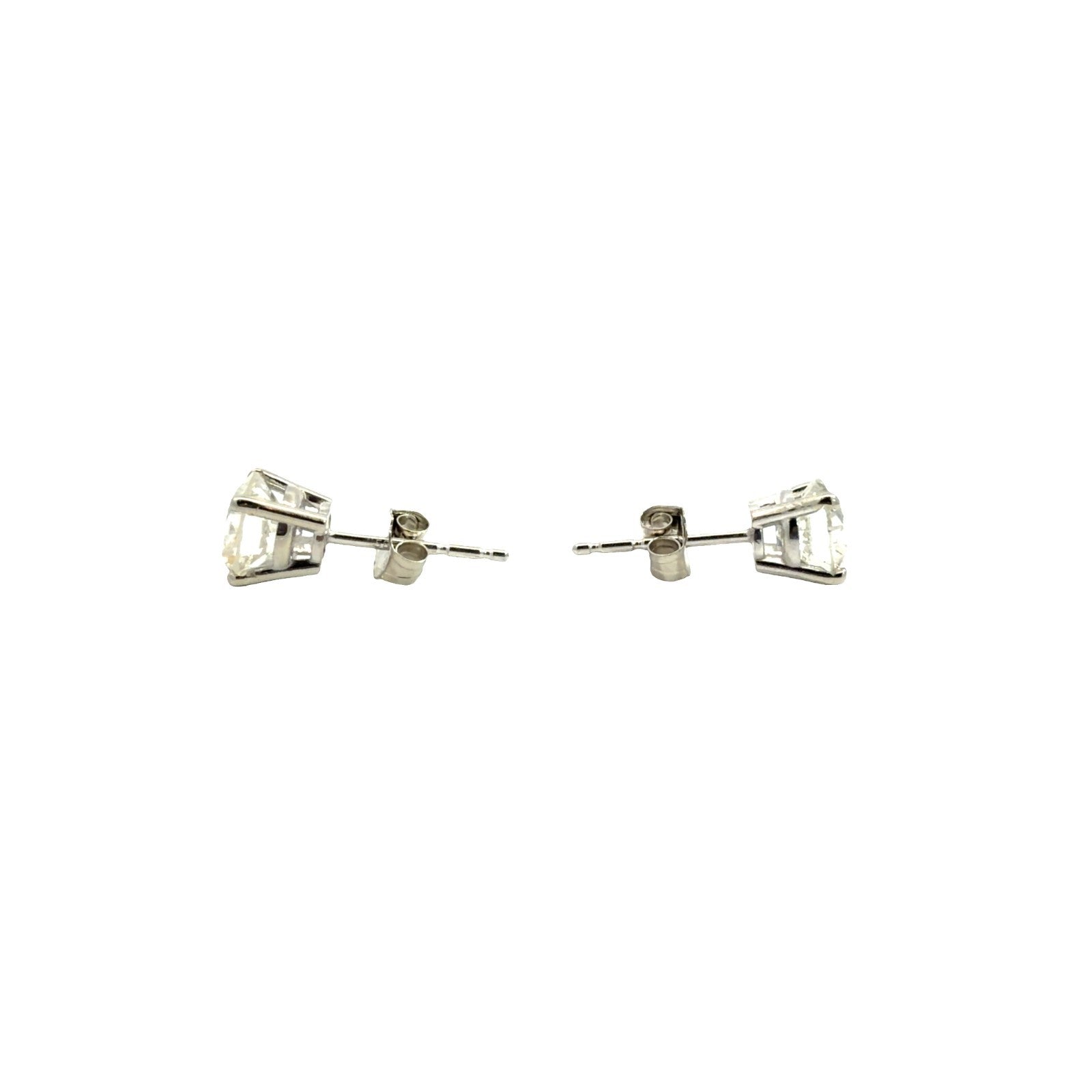 NEW 14k White Gold Round Brilliant 1.49cttw Diamond Stud Earrings2