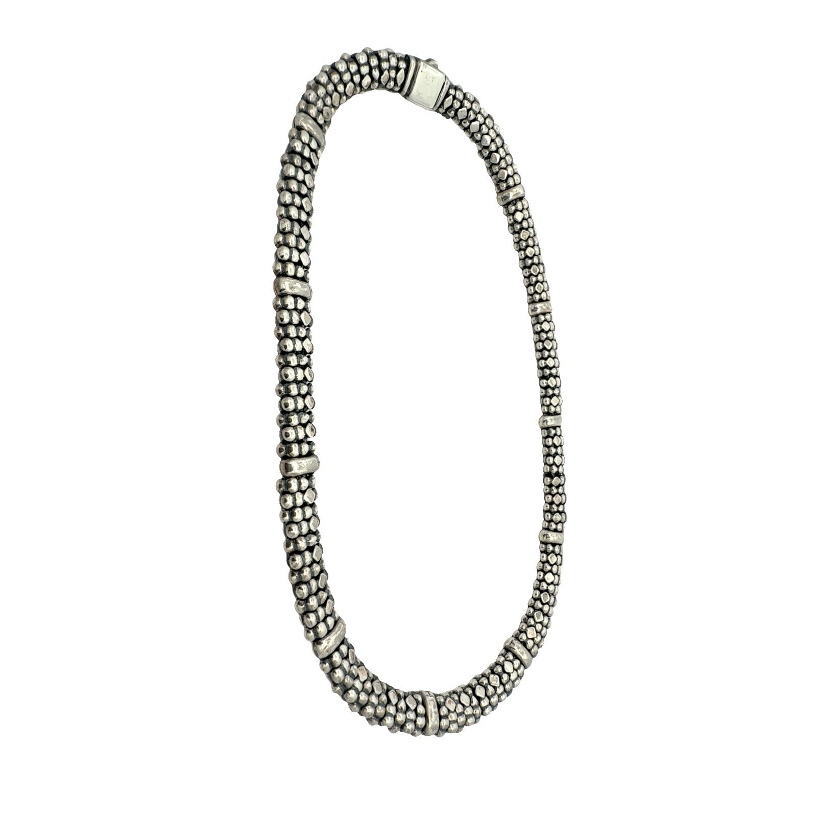 LAGOS Caviar Sterling Silver and 18k Yellow Gold Necklace4