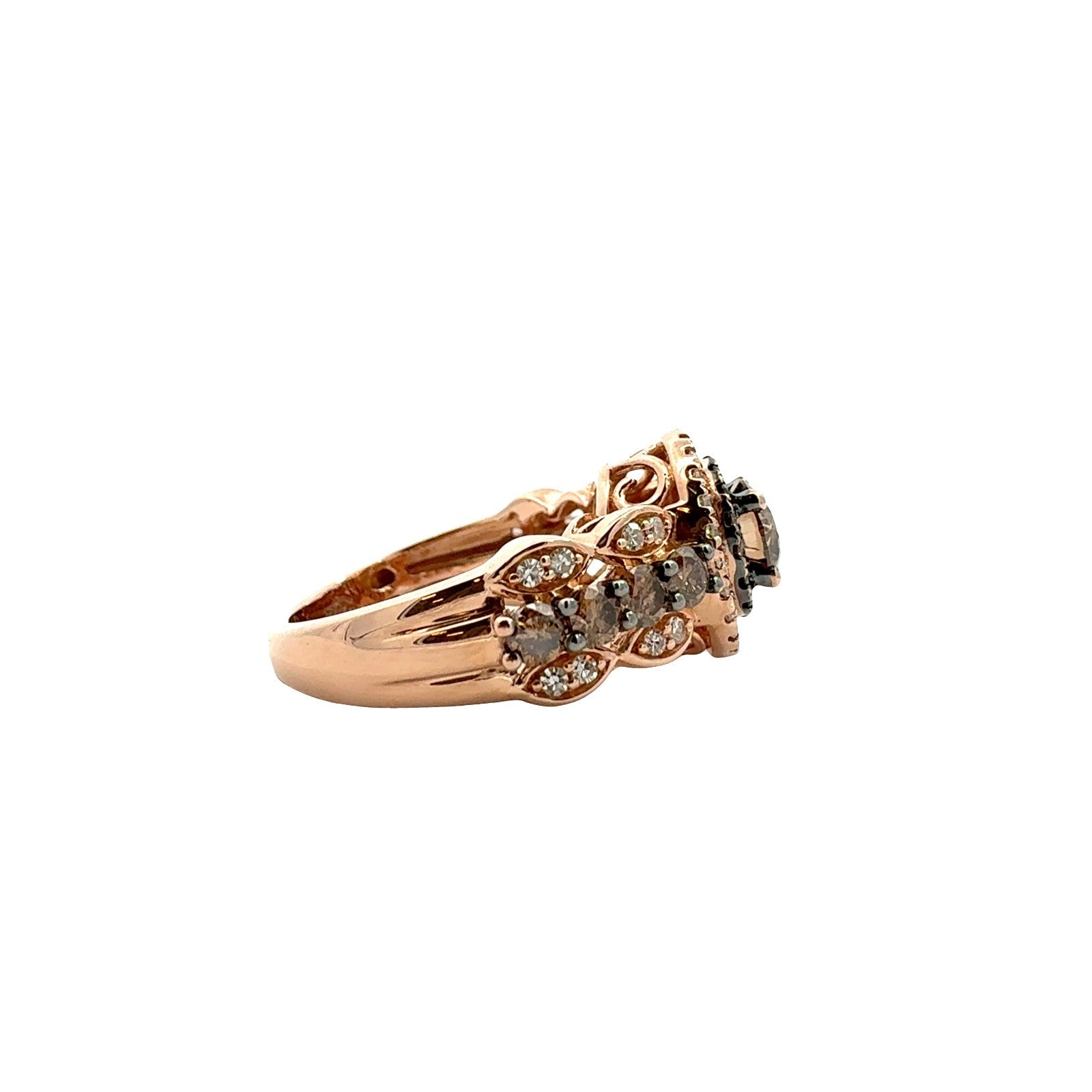 14k Rose Gold Round 1.62cttw Diamond Double Halo Cocktail Ring4