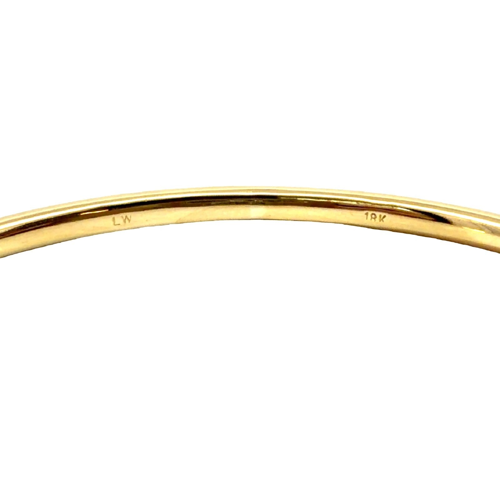 Stamped 18k Yellow Gold Classic Circular Bangle 7.75"4