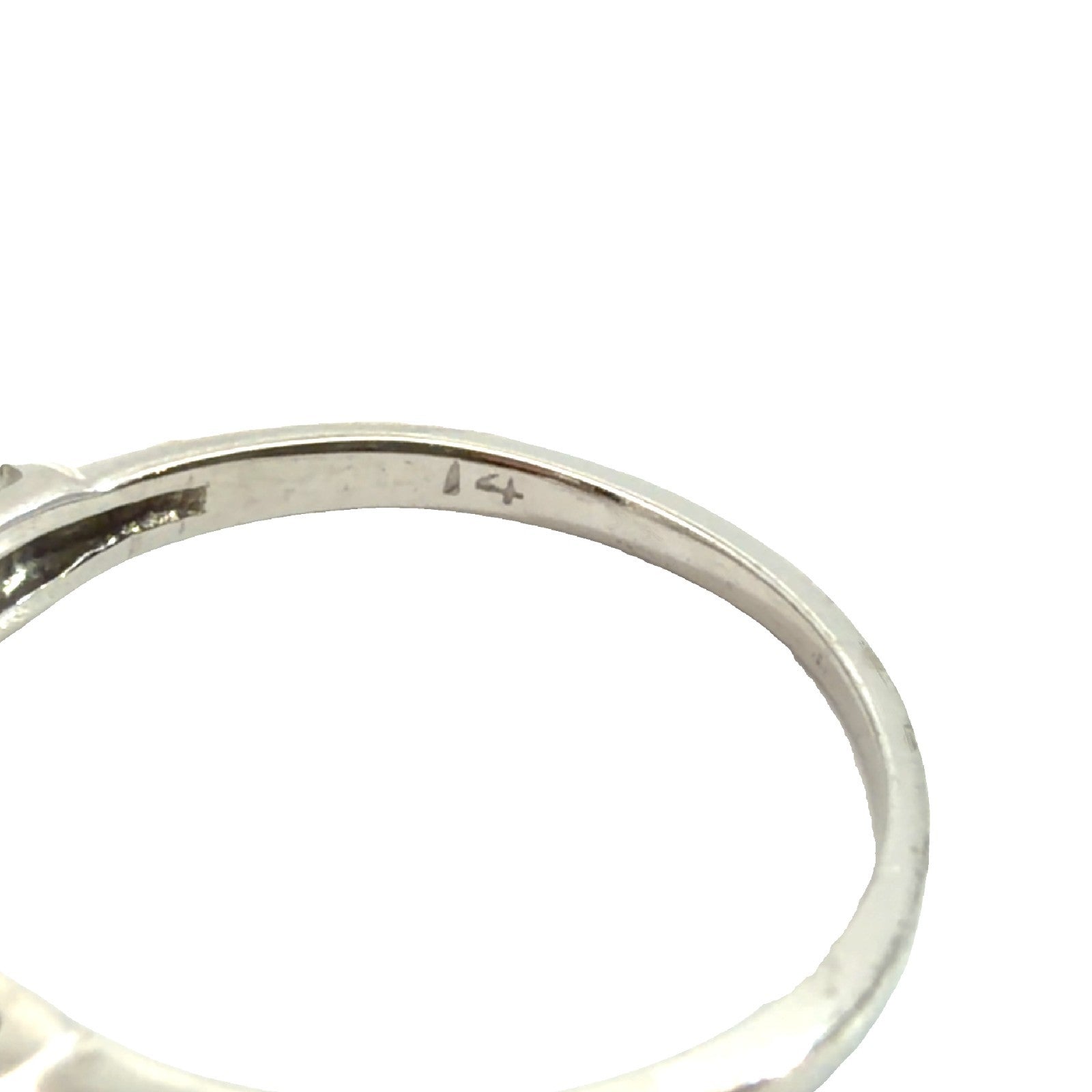 Vintage 14k White Gold 0.83cttw Diamond Engagement Ring Size 65