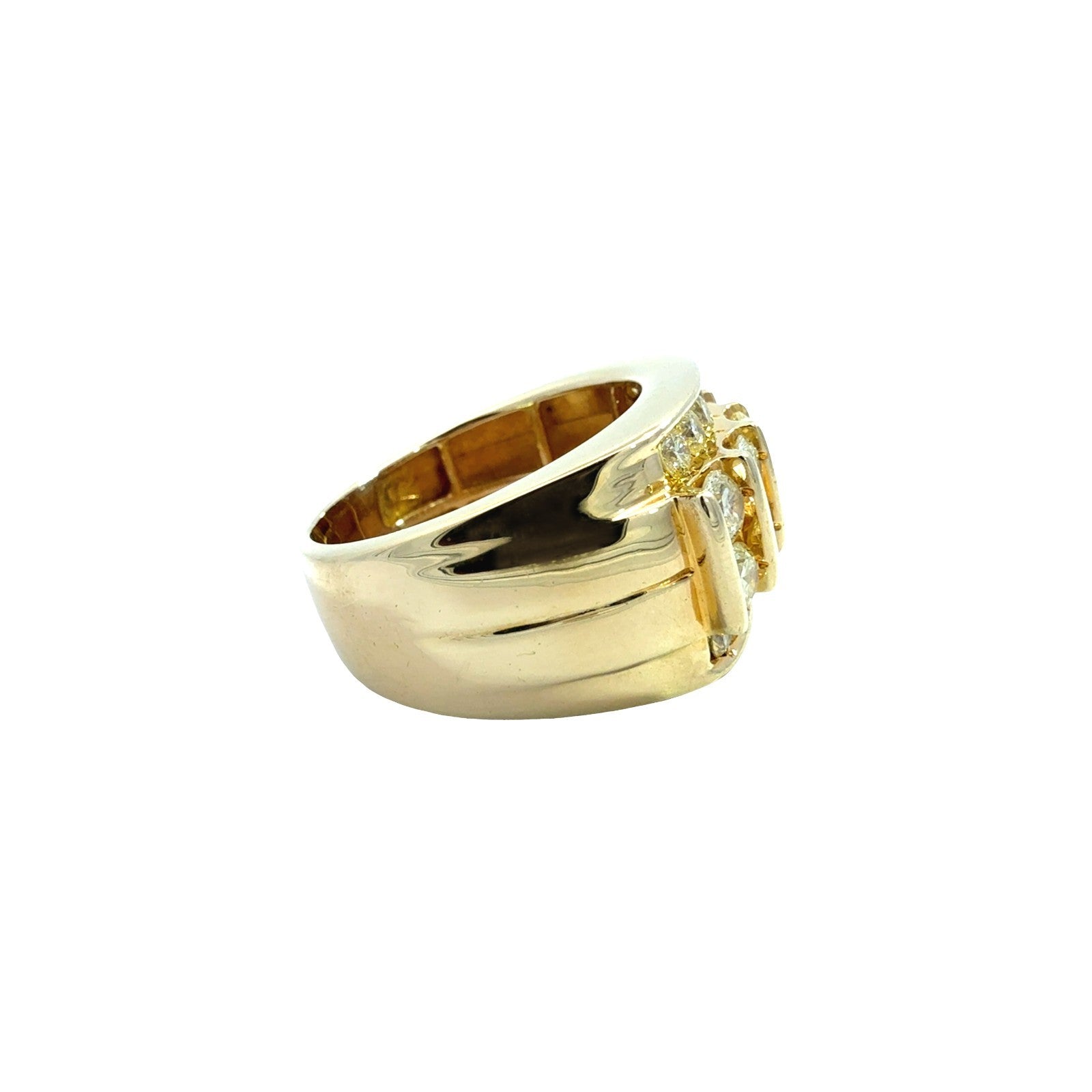 10k Yellow Gold Multi-Row 2.76cttw Diamond Men's Ring4