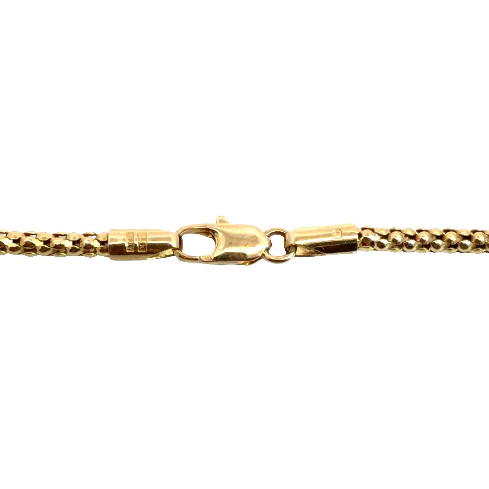 14k Yellow Gold Popcorn Link Chain Necklace 16"3