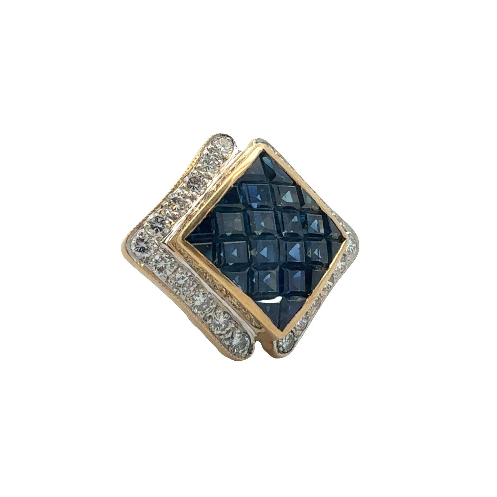 18k Yellow Gold 1.62cttw Sapphire & 061cttw Diamond Pendant1