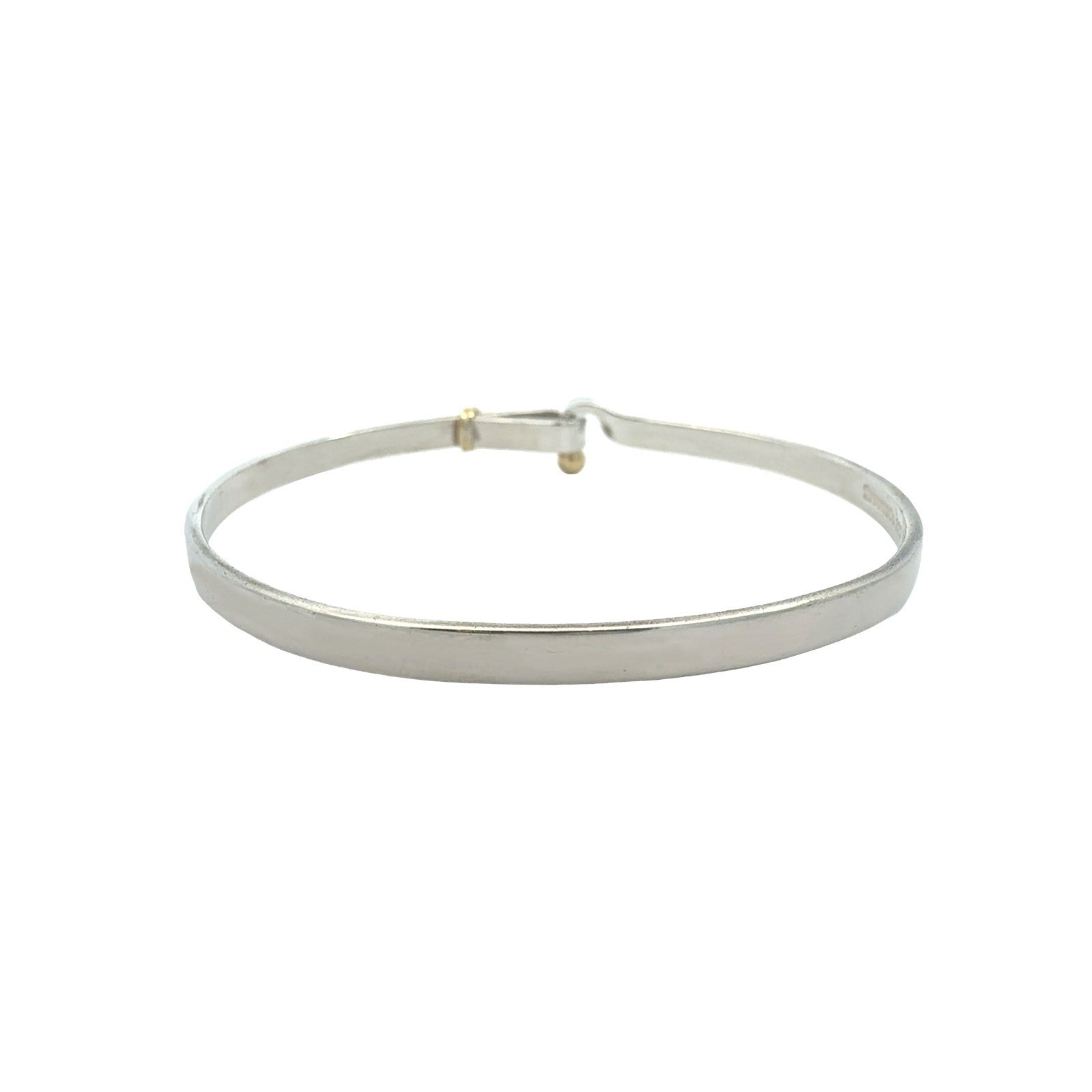 Tiffany & Co. Sterling Silver and 18k Yellow Gold Hook and Eye Bangle Bracelet4