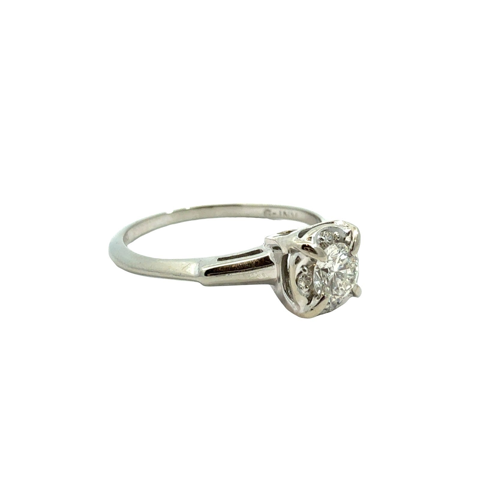 18k White Gold Stamped Round 0.29cttw (0.26tcw) Diamond Engagement Ring1