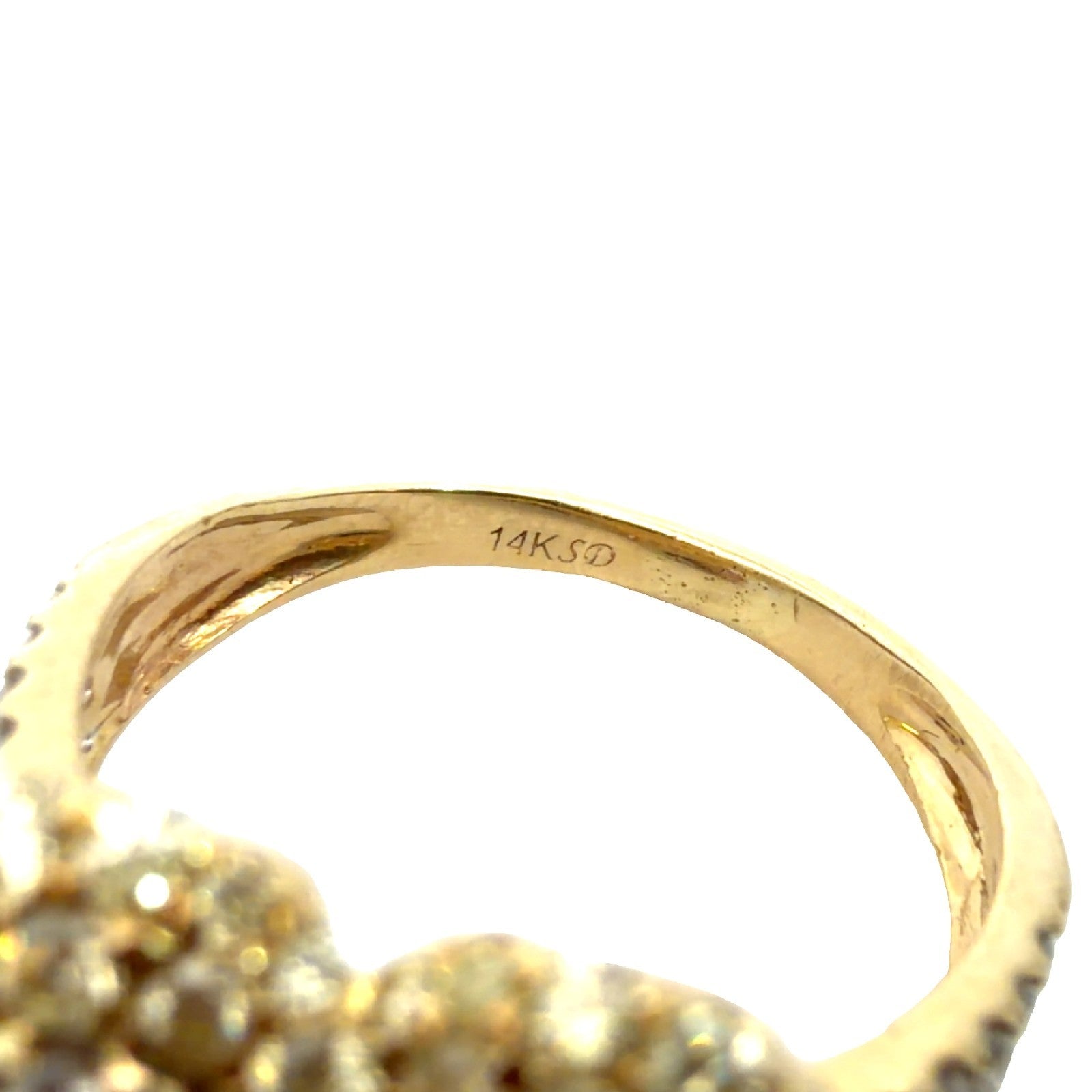 14k Yellow Gold Heart Cocktail Ring With 1.95cttw Yellow & White Diamonds 7.254