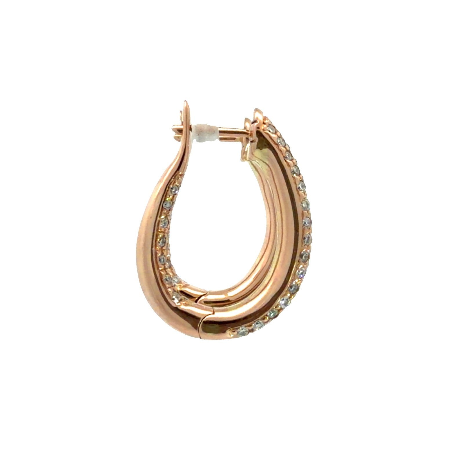 18k Rose Gold and 1.00ctw Diamond Hoop Earrings2