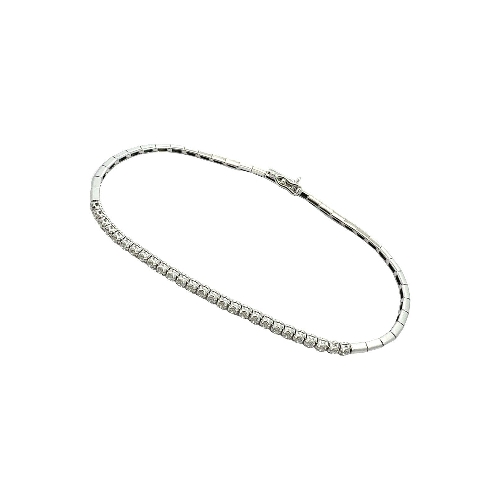 NEW 14k White Gold and 0.20cttw Diamond Station Bracelet1