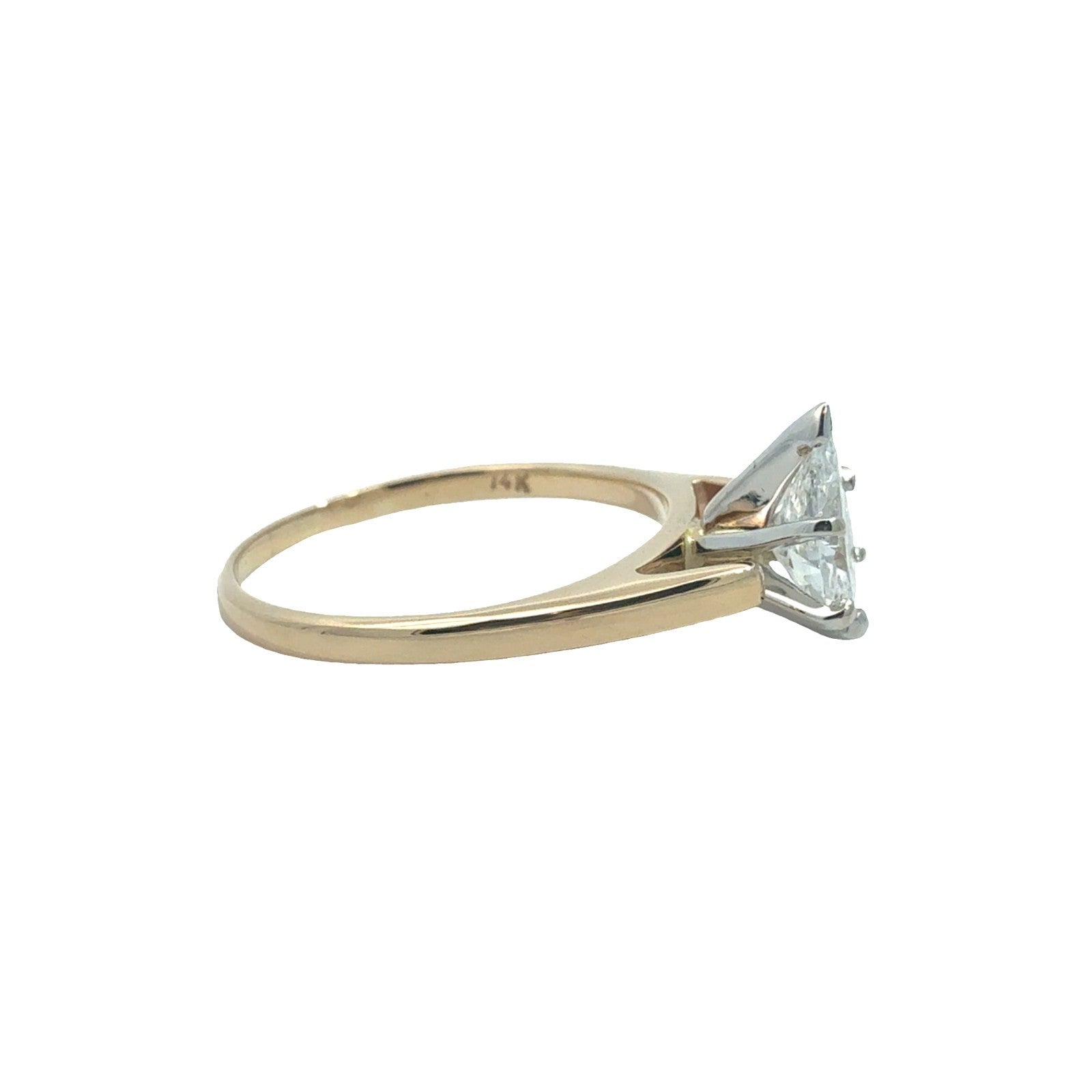14k Yellow Gold and 0.94ctw Pear Diamond Engagement Ring Size 6.55