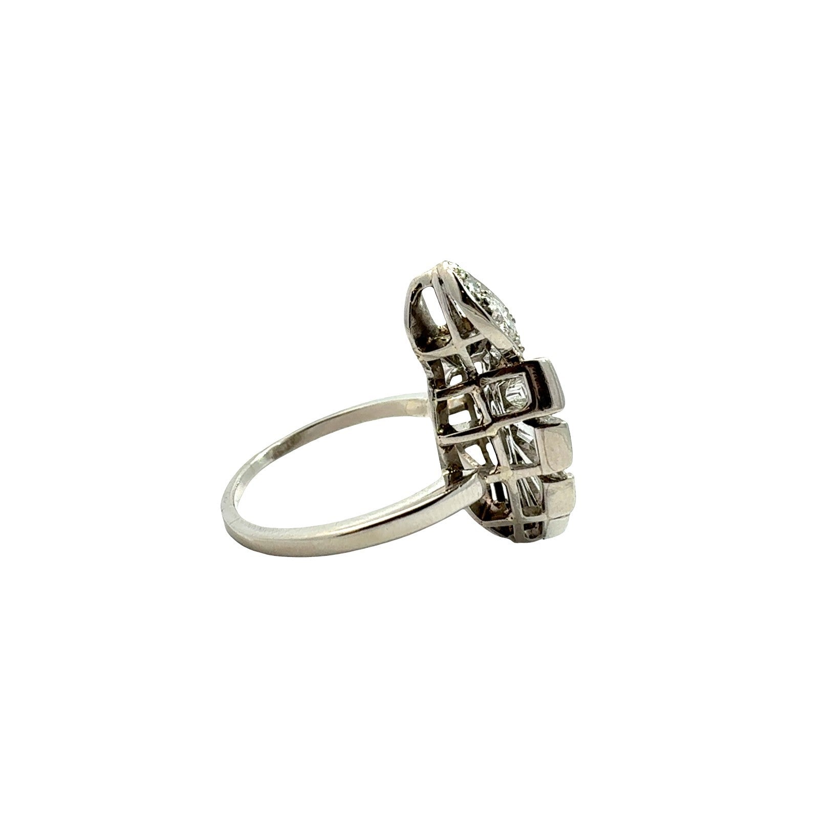 Vintage Platinum 2.30cttw Diamond Ballerina Cocktail Ring2