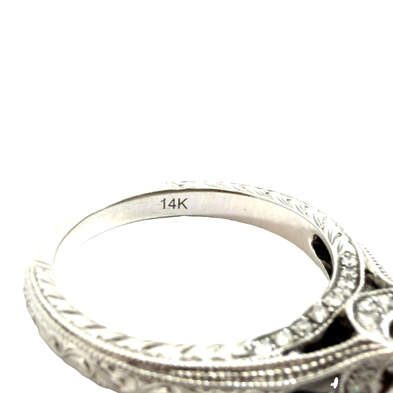 Neil Lane Vintage-Style 14k White Gold Milgrain 1.14cttw Diamond Engagement Ring5