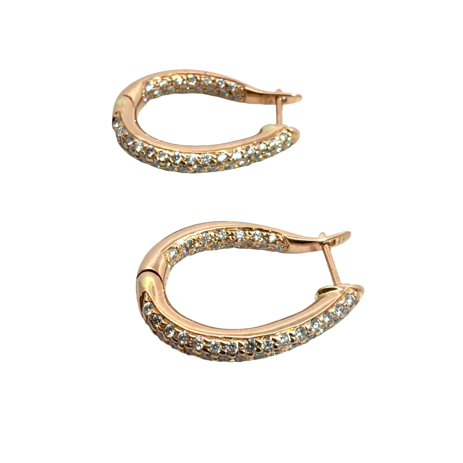 18k Rose Gold and 1.00ctw Diamond Hoop Earrings5