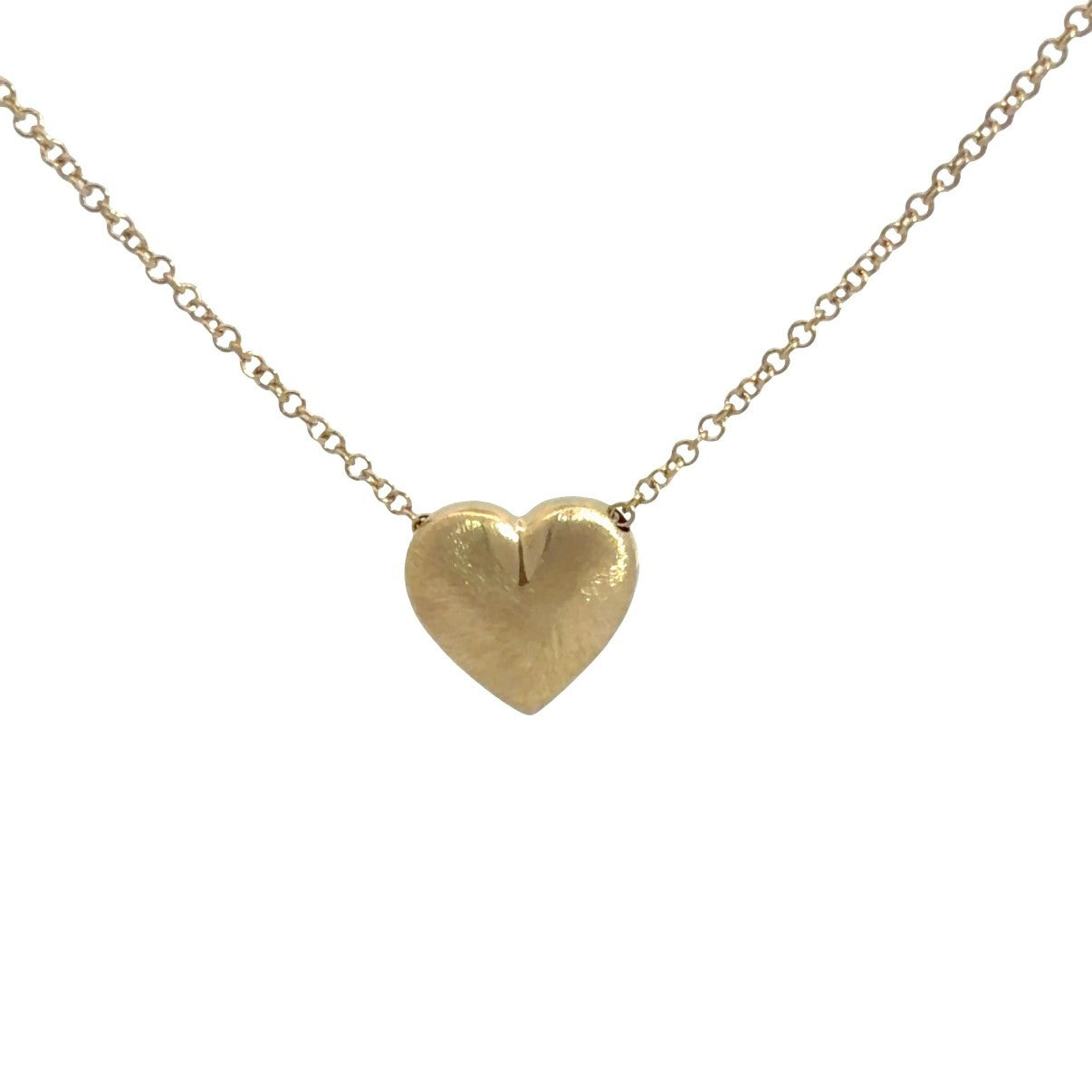 14k Yellow Gold Heart Pendant Necklace 18"1