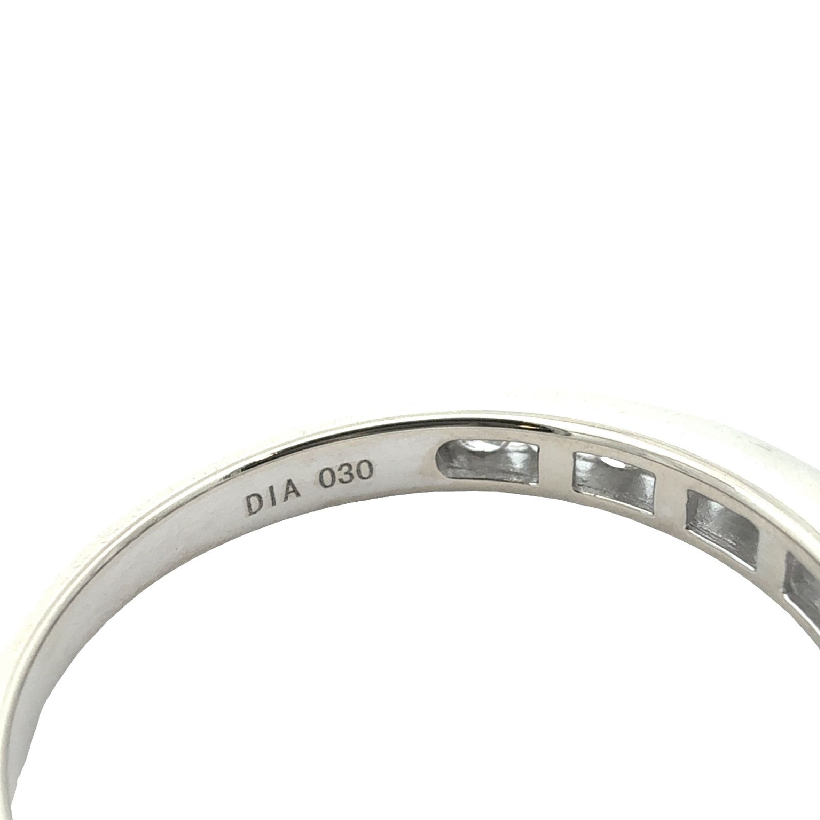 18k White Gold and 0.30ctw Channel Set Diamond Band Size 7.755