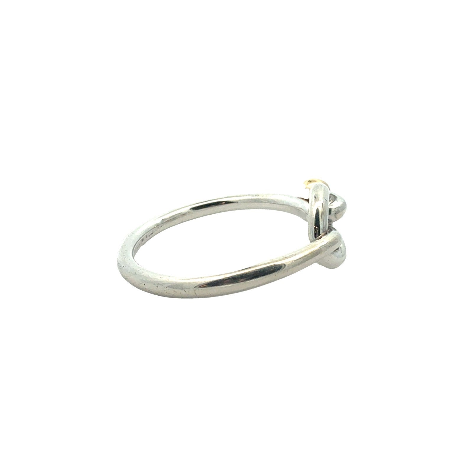 Tiffany&Co. Sterling Silver and 18k Yellow Gold Love Knot Ring5