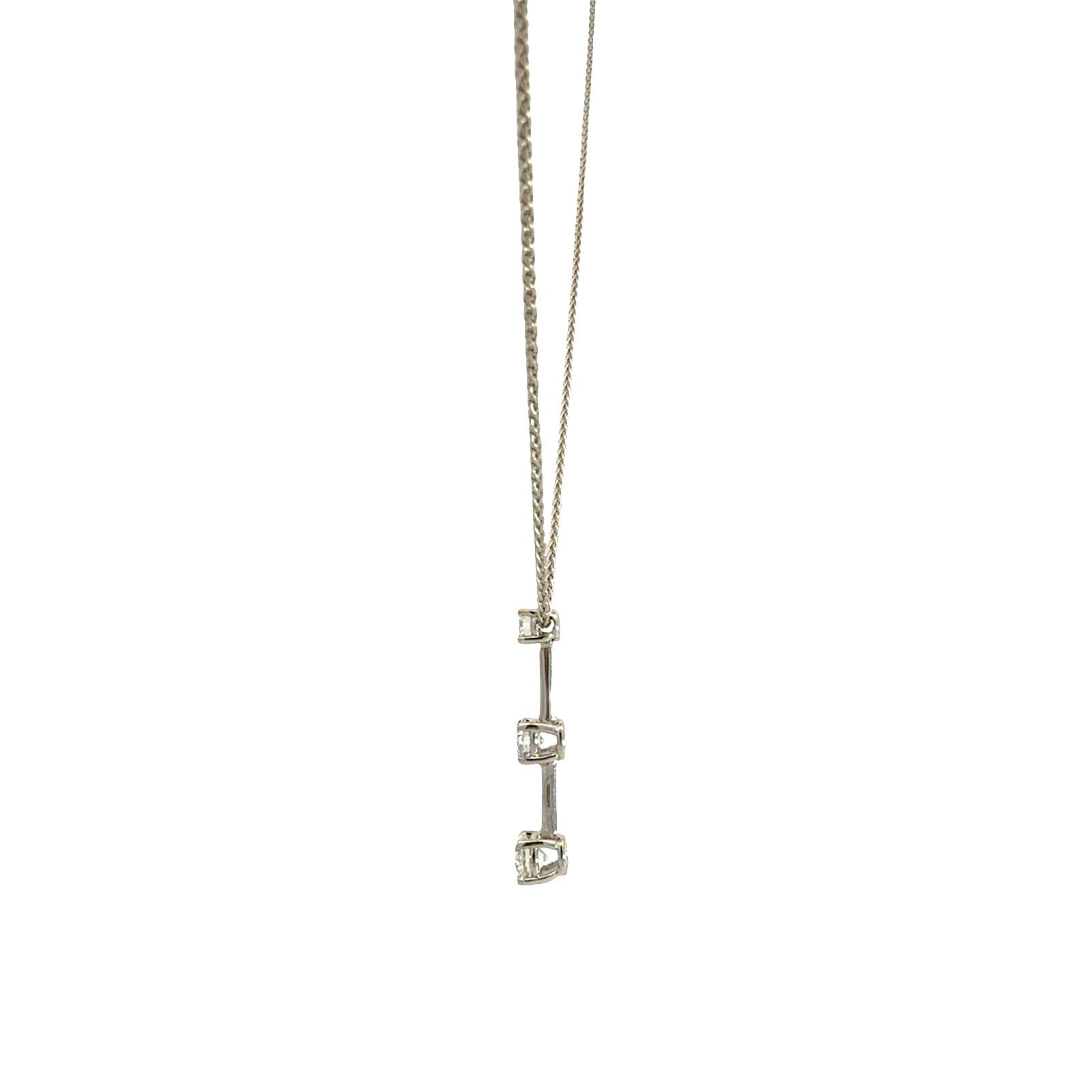 Roberto Coin 18k White Gold Three-Stone 0.71cttw Diamond Pendant Necklace3
