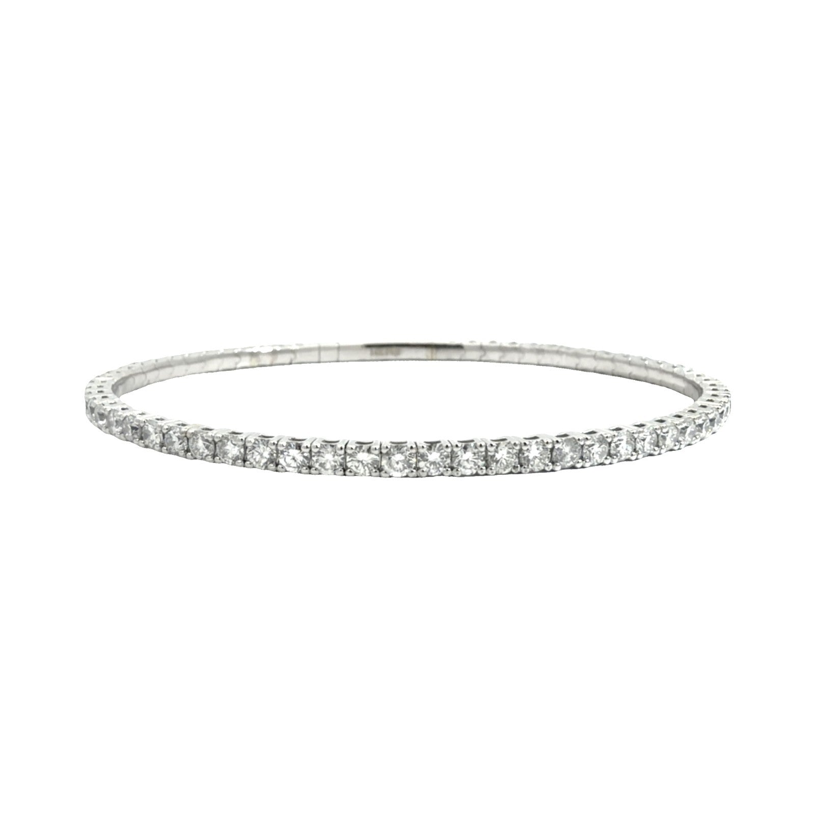 The Jewel Box 14k White Gold 3.72ctw Diamond Flex Bangle Bracelet0