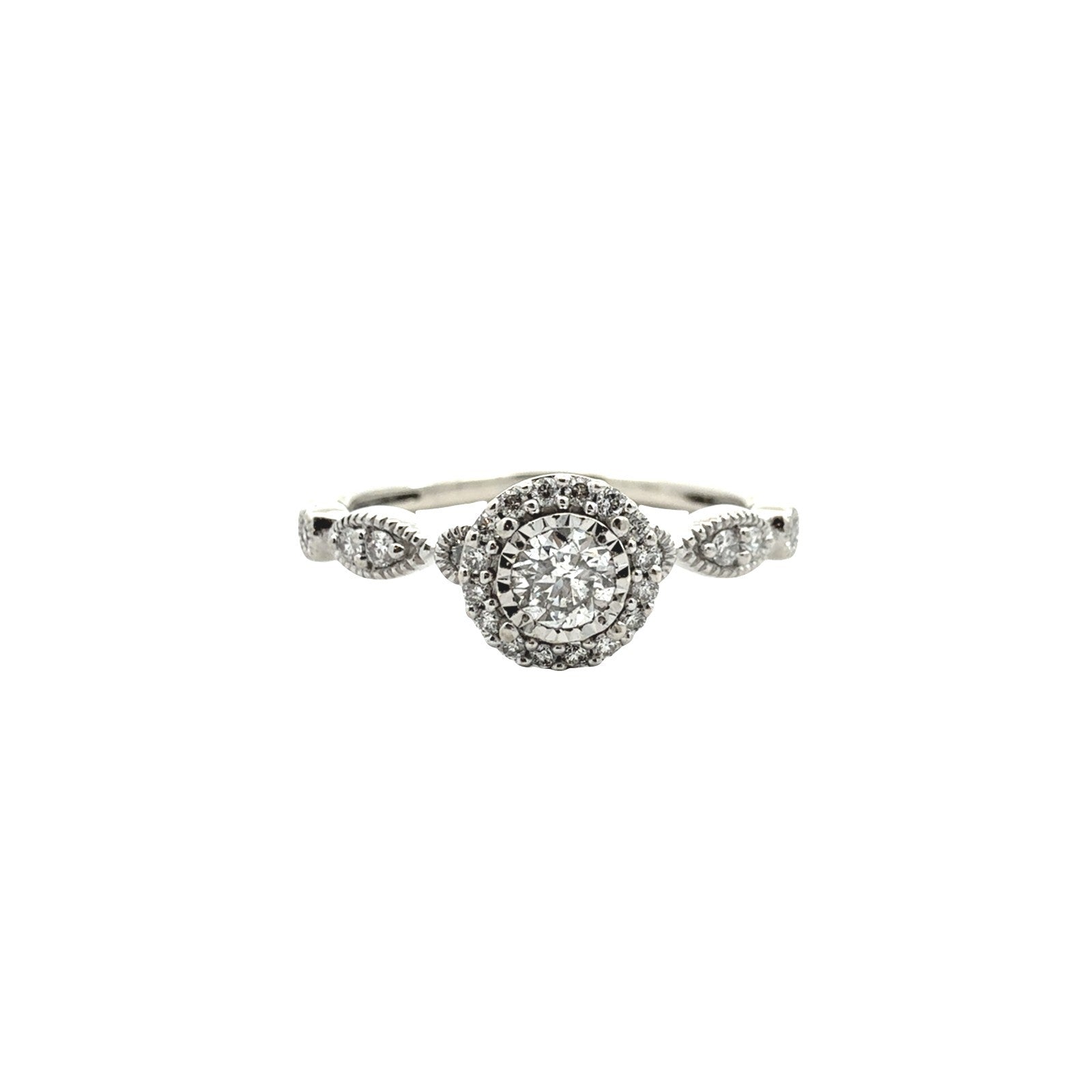 Vintage 10k White Gold 0.50cttw Diamond Wedding Set3