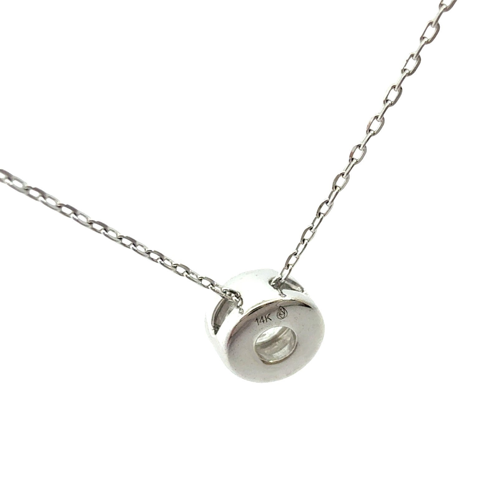 14k White Gold and 0.46cttw Diamond Bezel Set Solitaire Pendant Necklace5