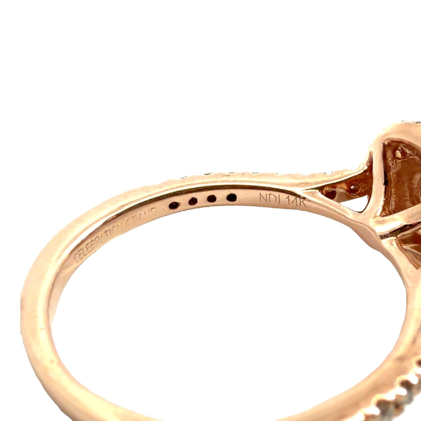 14k Rose Gold Celebration Grand Double Halo 0.88cttw Diamond Bridal Set Size 5.57