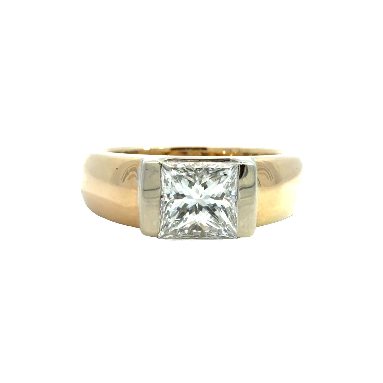14k Yellow and White Gold Princess Cut 1.50ctw Diamond Ring0
