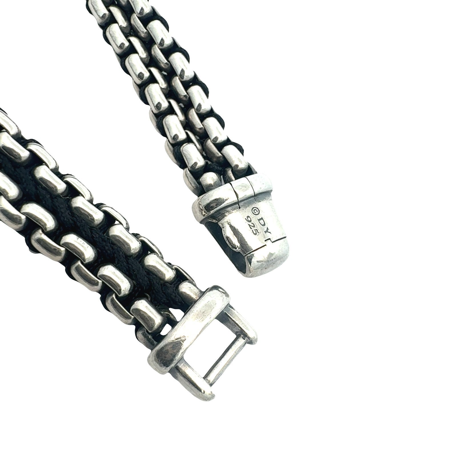 David Yurman Sterling Silver Men's Woven Box Chain Bracelet6