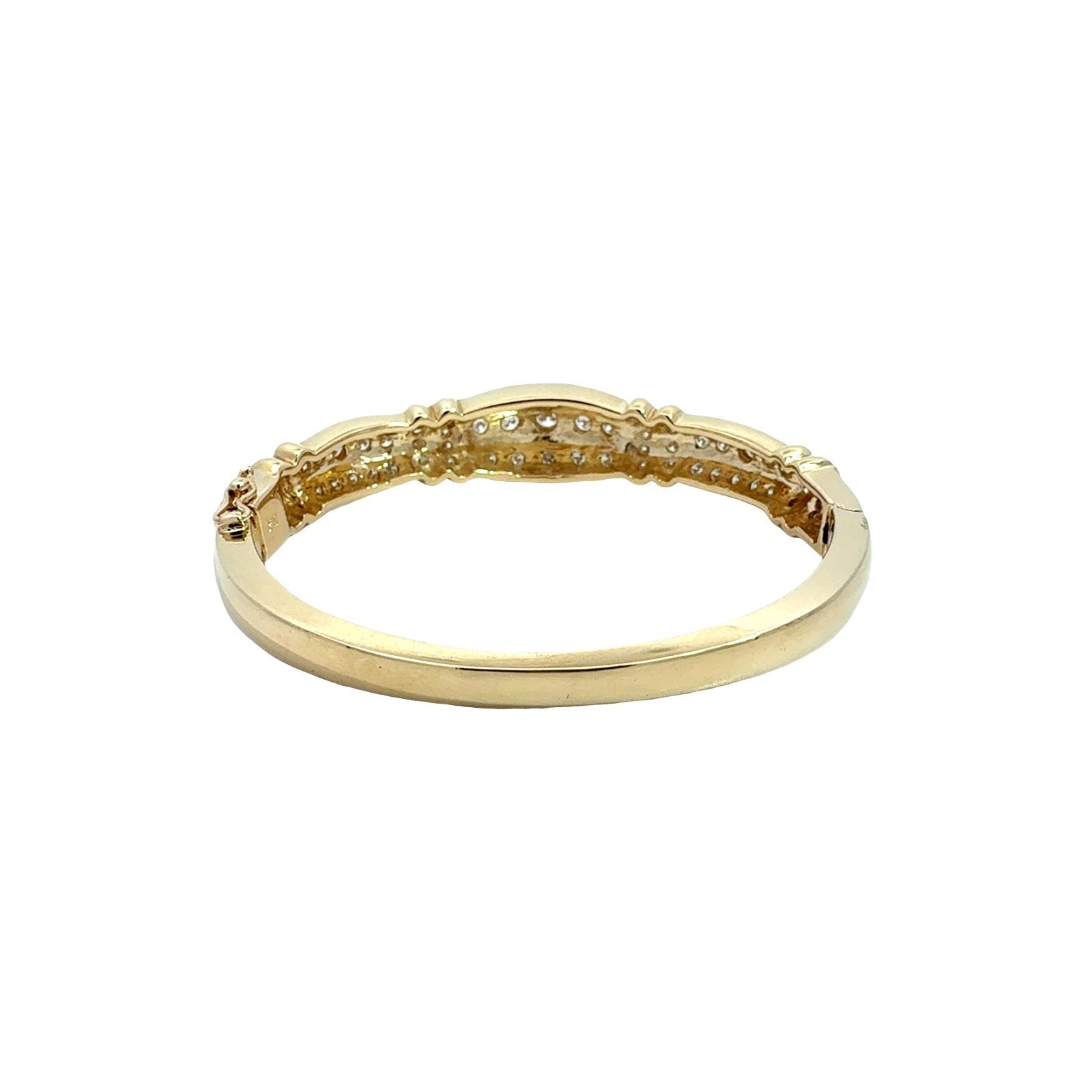 14k Yellow Gold Stamped 3.13cttw Diamond Ornate Hinged Bangle Bracelet3