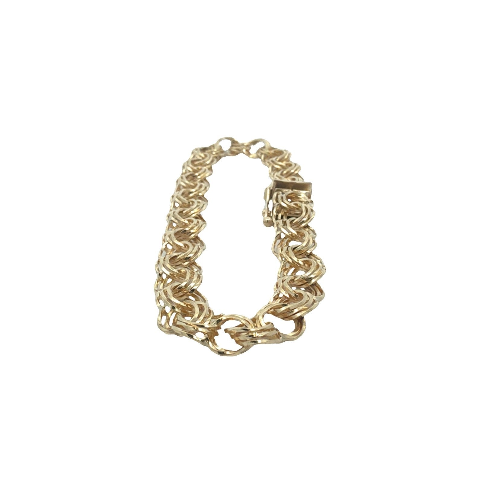 14k Yellow Gold Stamped Link Chain Bracelet 7.5"4