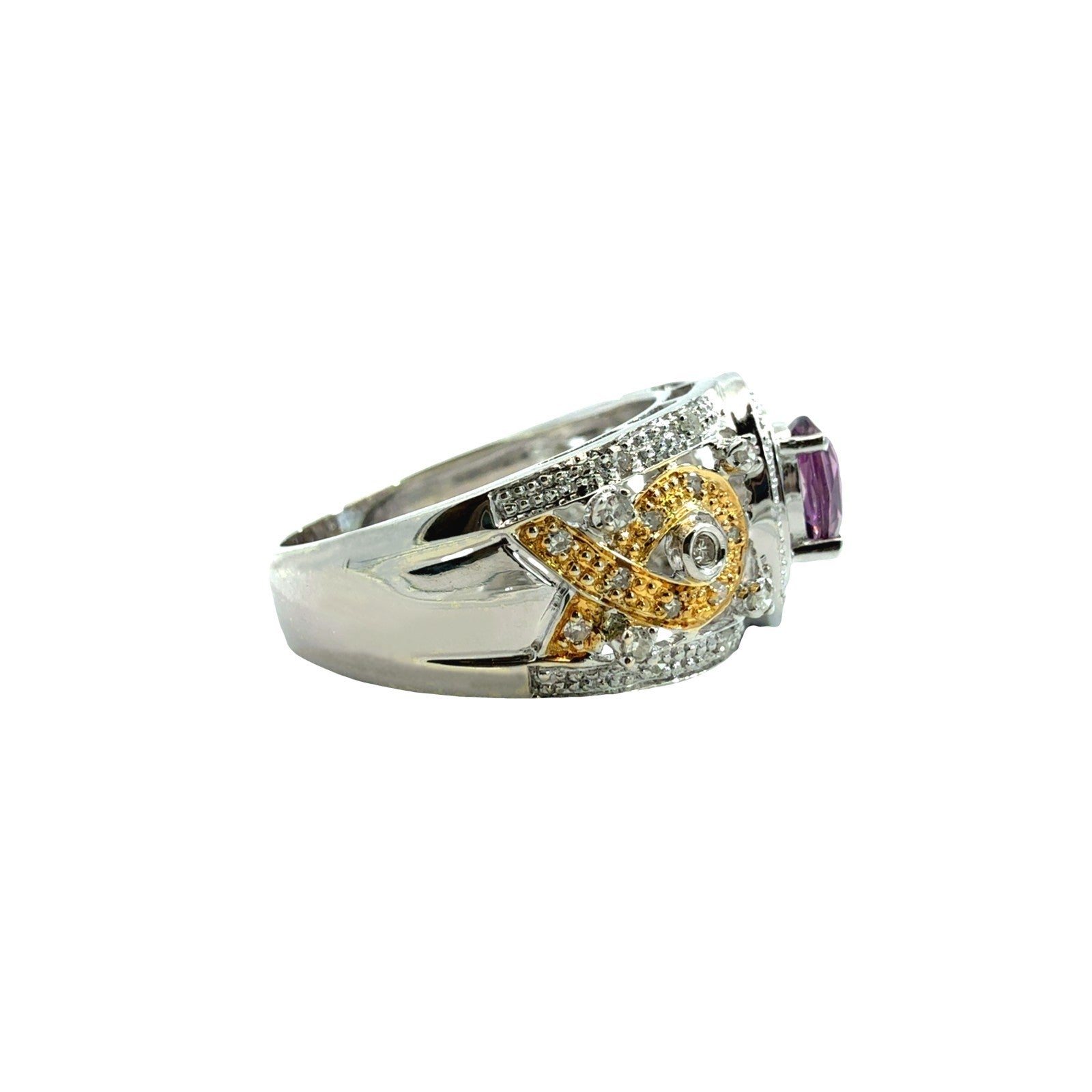 14k Multi-Tone Gold 0.95tcw Pink Sapphire and 0.26cttw Diamond Ring2