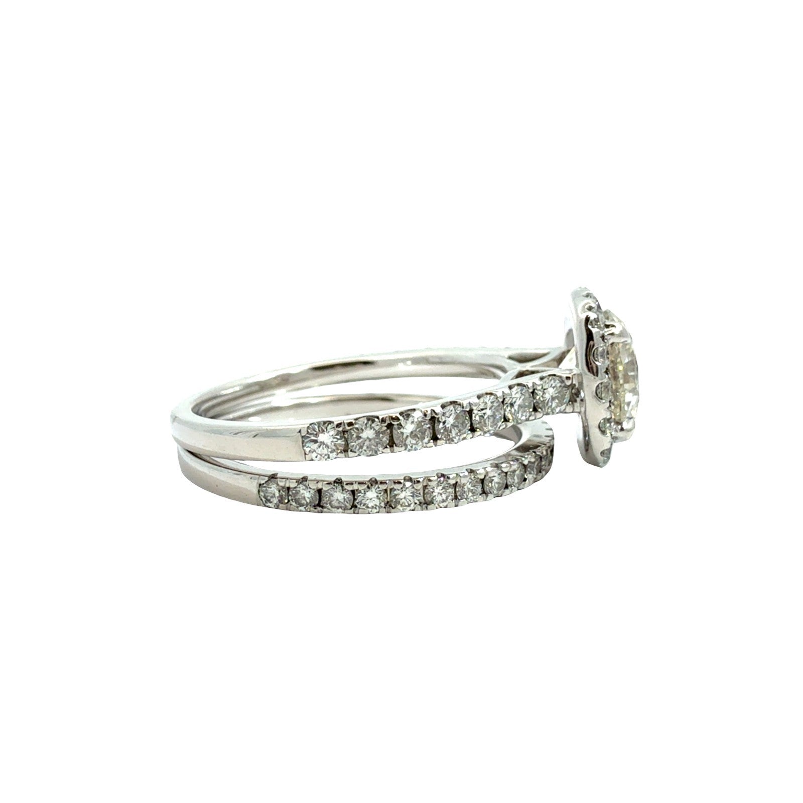 14k White Gold Lab-Grown 2.36cttw(1.41tcw) Round Diamond Cushion Halo Bridal Set3