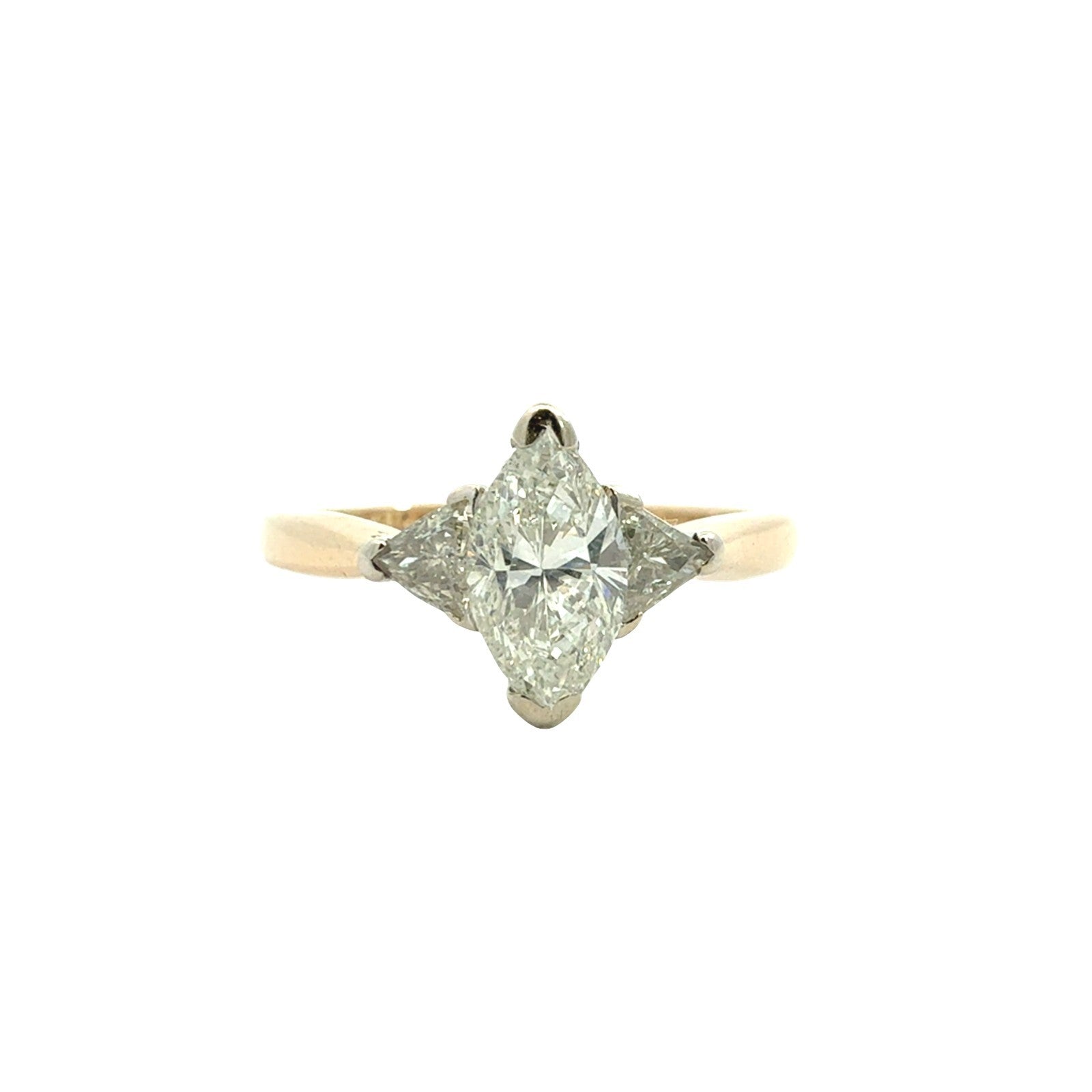14k Yellow Gold Three-Stone 1.32cttw Diamond Engagement Ring1