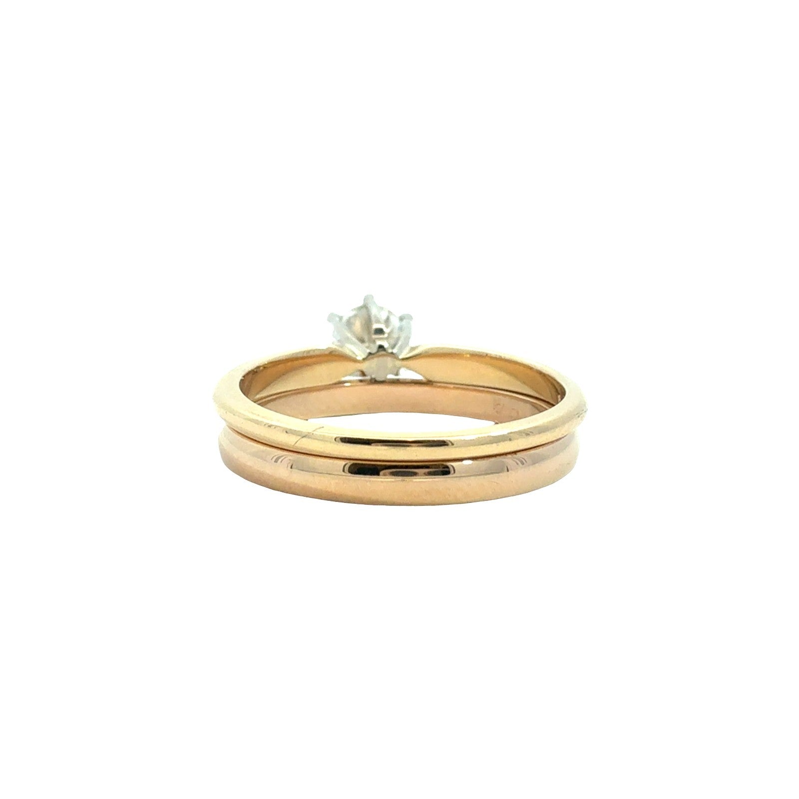 14k Yellow Gold with 0.48tcw Round Diamond Solitaire Bridal Set Size 63
