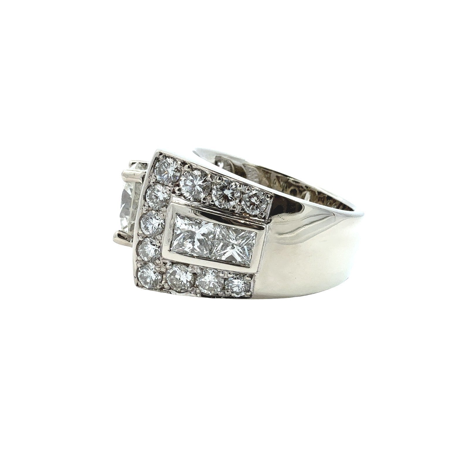 14k White Gold 9.40cttw (3.75tcw) Diamond Men's Ring4