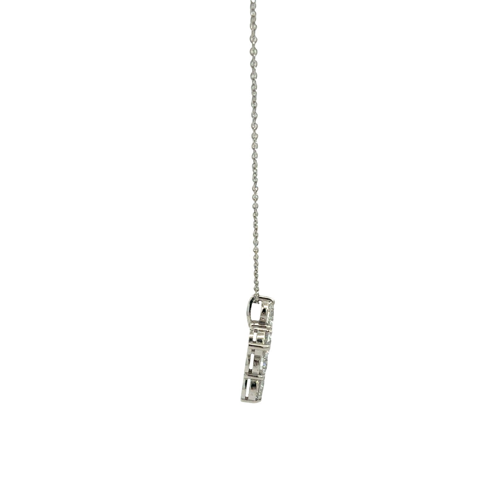 14k White Gold and 2.42cttw Diamond Cross Pendant Necklace2