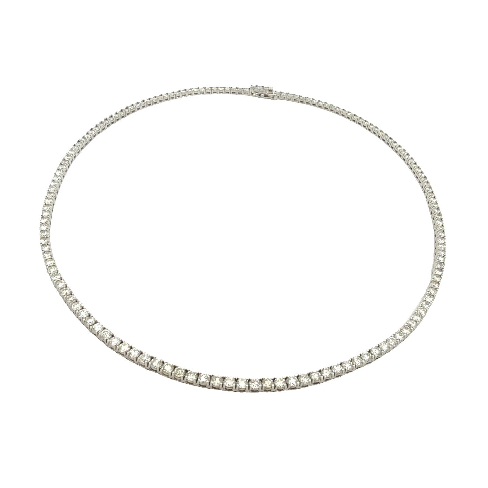 14k White Gold 10.19cttw Diamond Tennis Necklace2