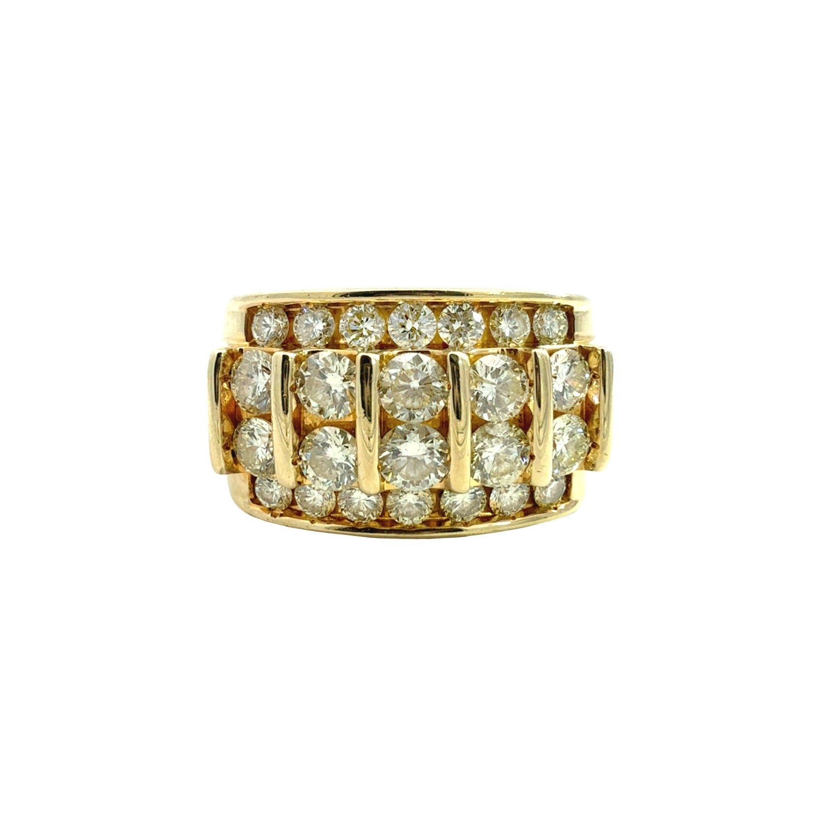 10k Yellow Gold Multi-Row 2.76cttw Diamond Men's Ring0
