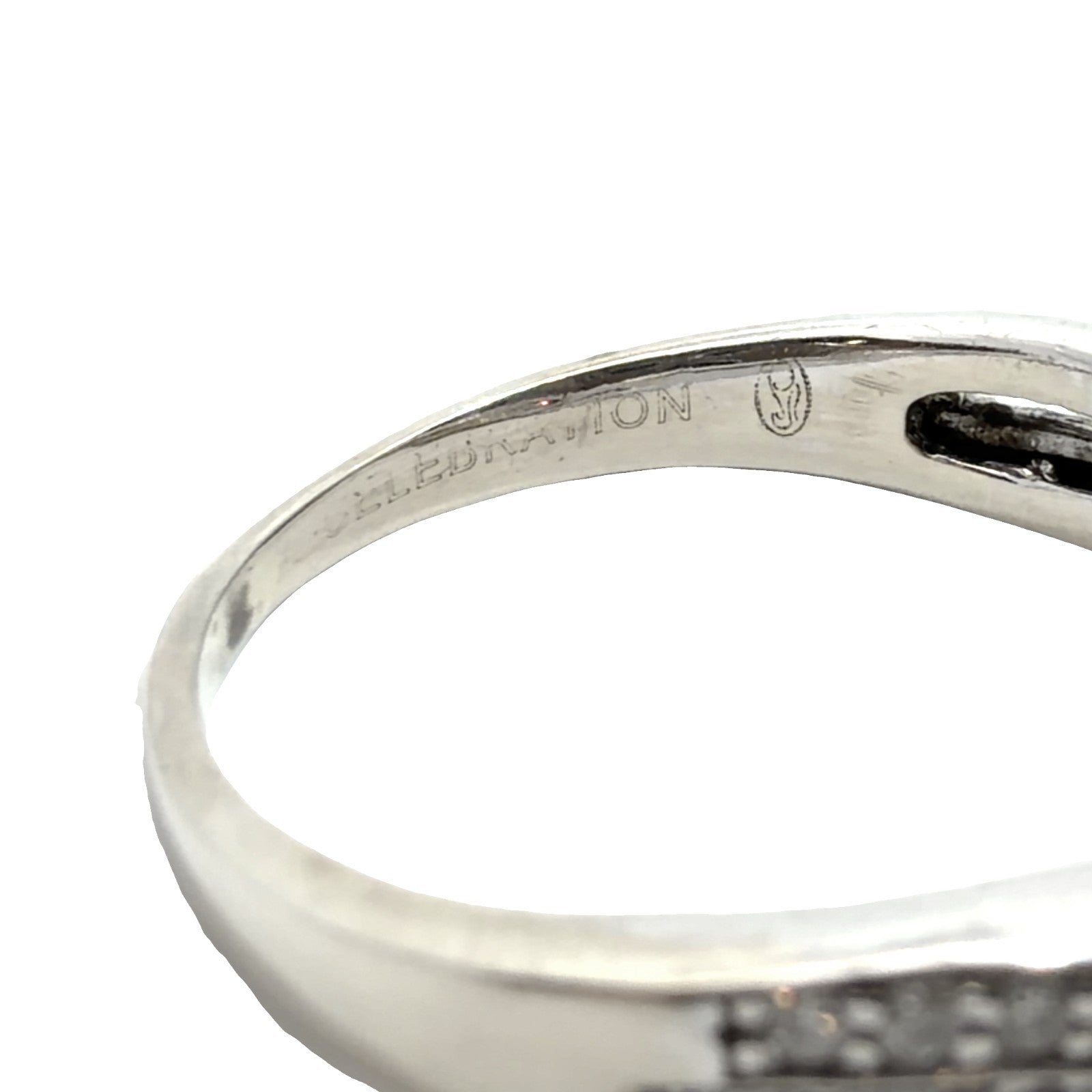 14k White Gold (1.28ctw) Diamond Princess Cut Engagement Ring with Chevron Bands7