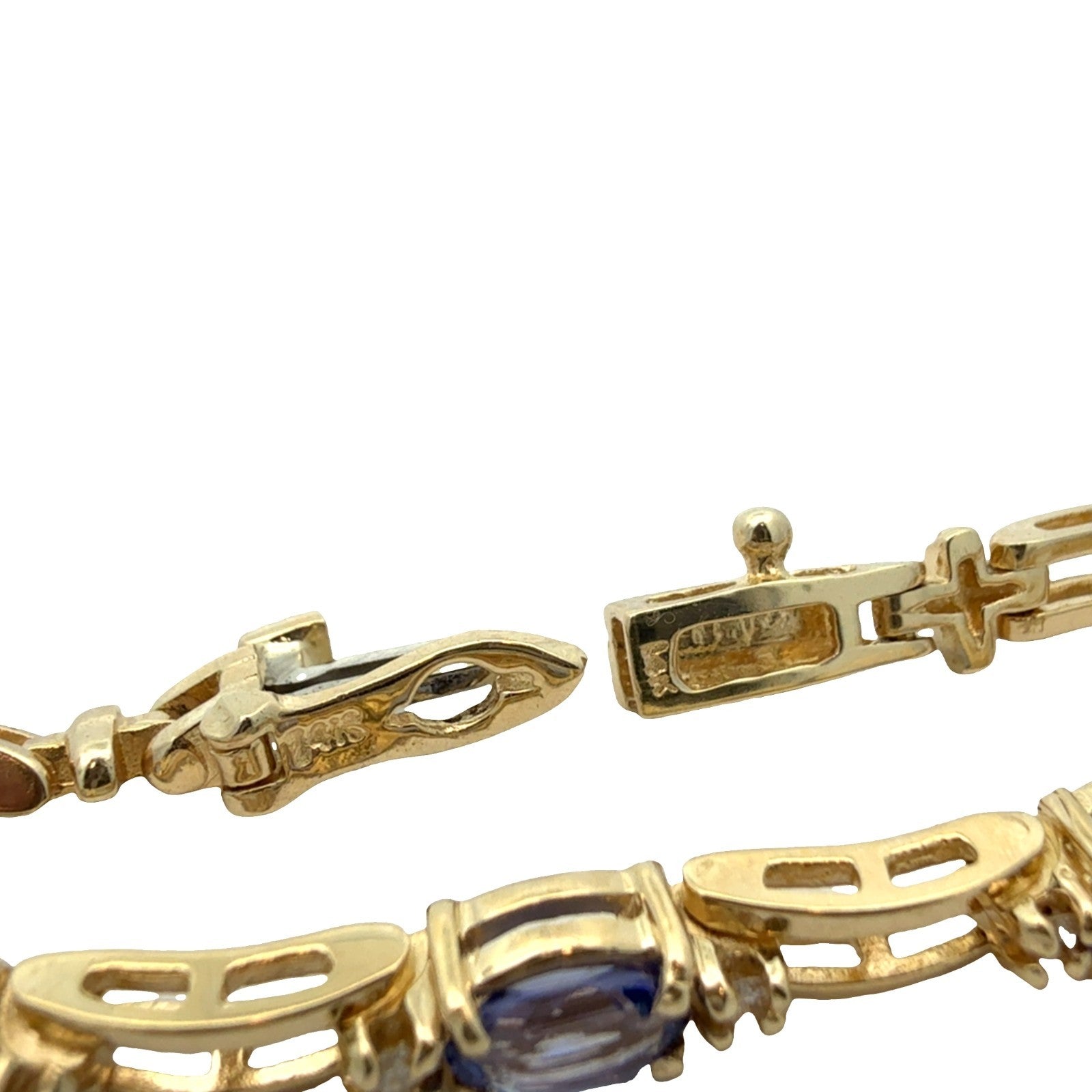 14k Yellow Gold Tennis Bracelet with 2.75ctw Tanzanite and 0.18ctw Diamond 7"5