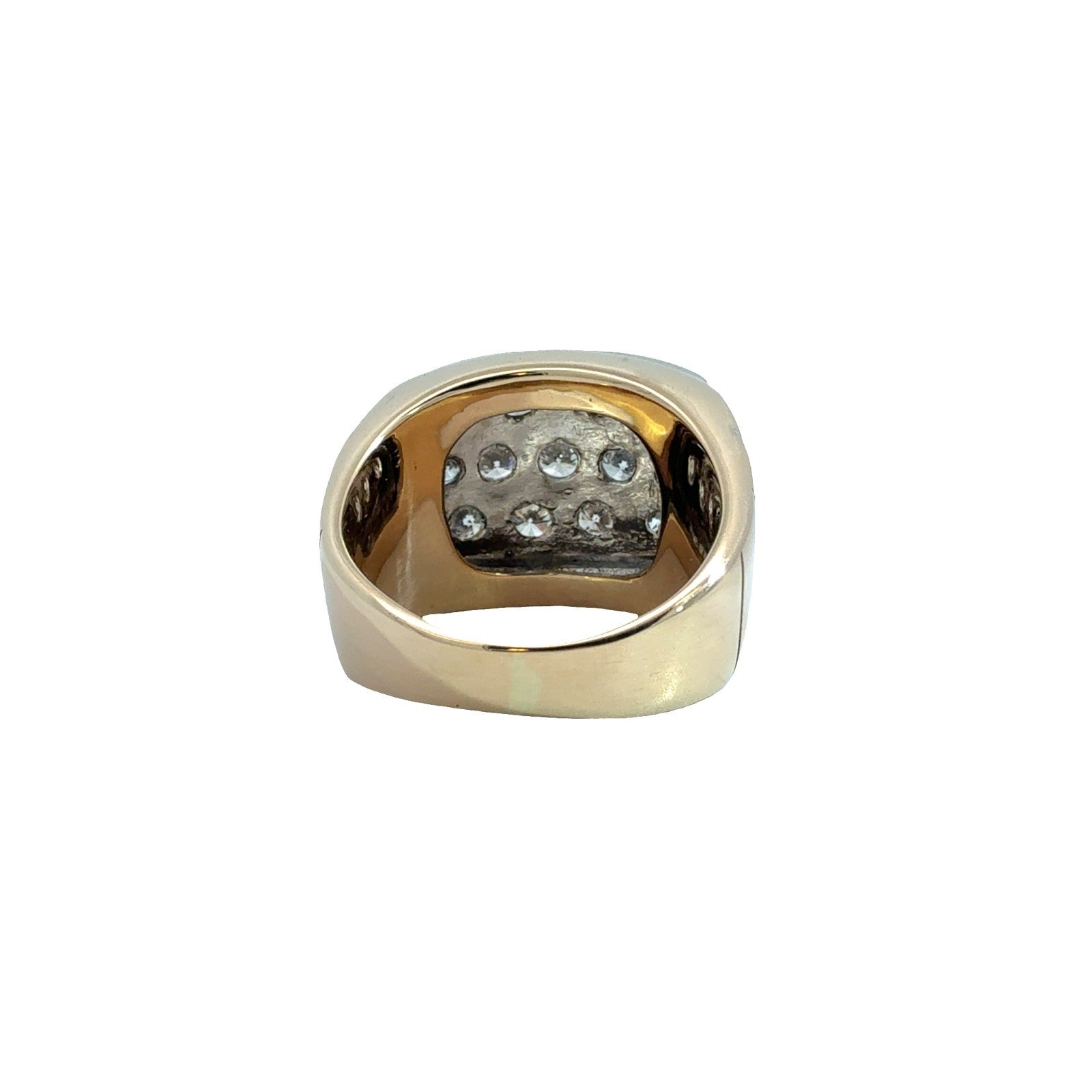 14k Yellow Gold Two Toned 1.80ctw (0.25ctw) Diamond Cluster Cocktail Ring Size 83