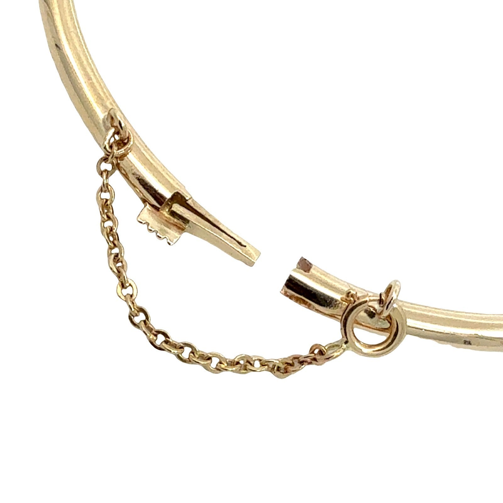 14k Yellow Gold Stamped 0.91tcw Diamond Solitaire Hinged Bangle Bracelet8