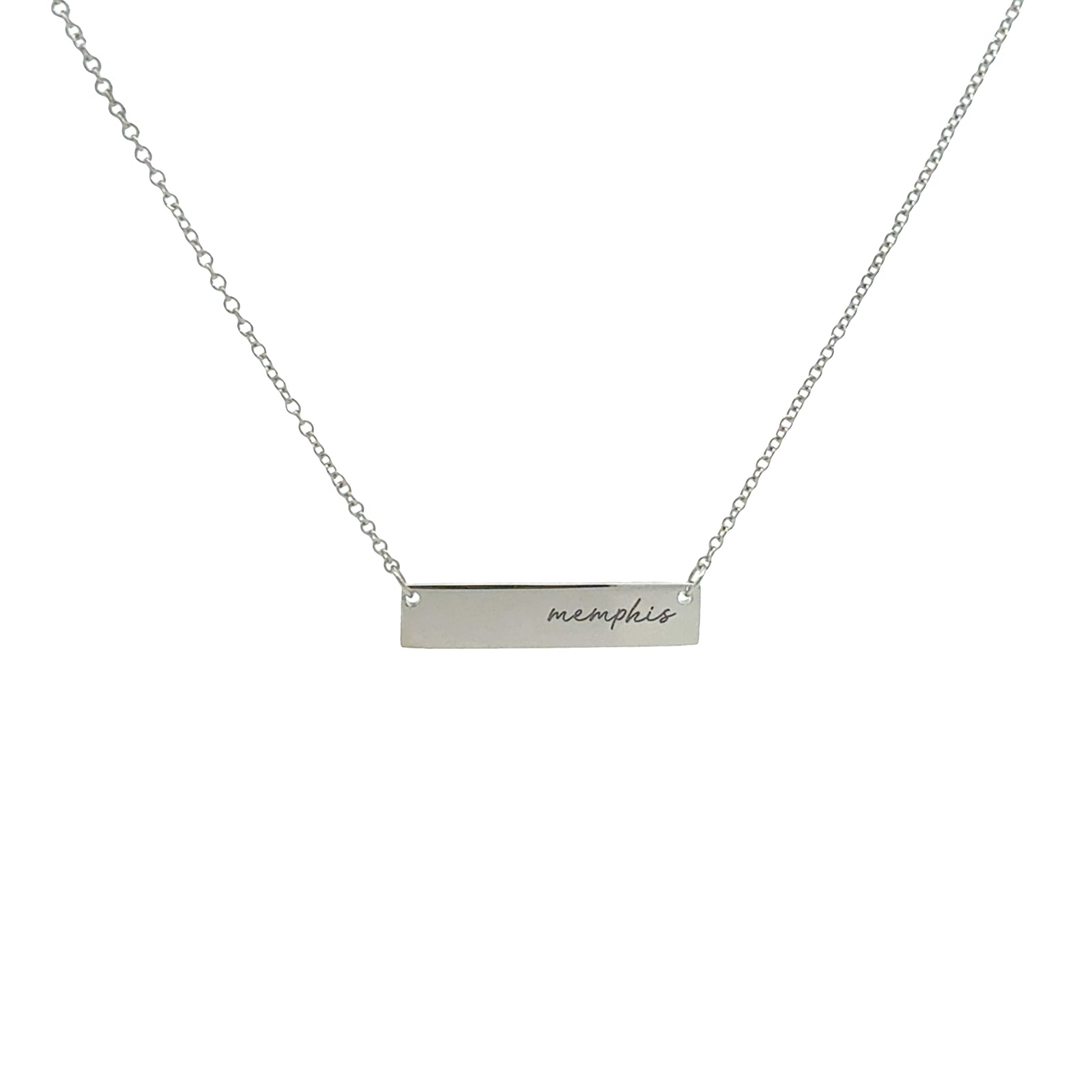 Memphis Tigers Sterling Silver Memphis Bar Necklace